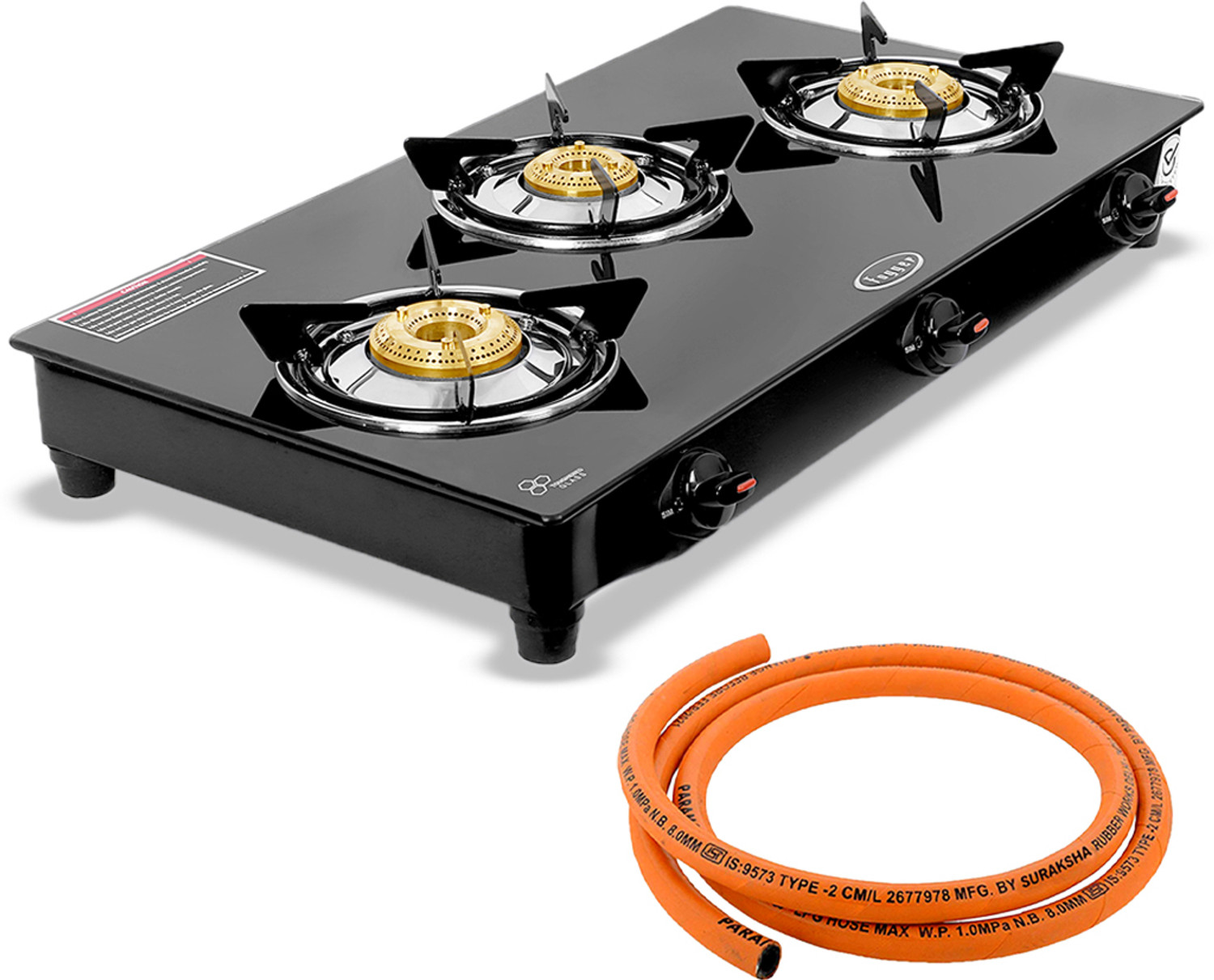 Image of SURYA APEX Glass Automatic Gas Stove (3 Burners)