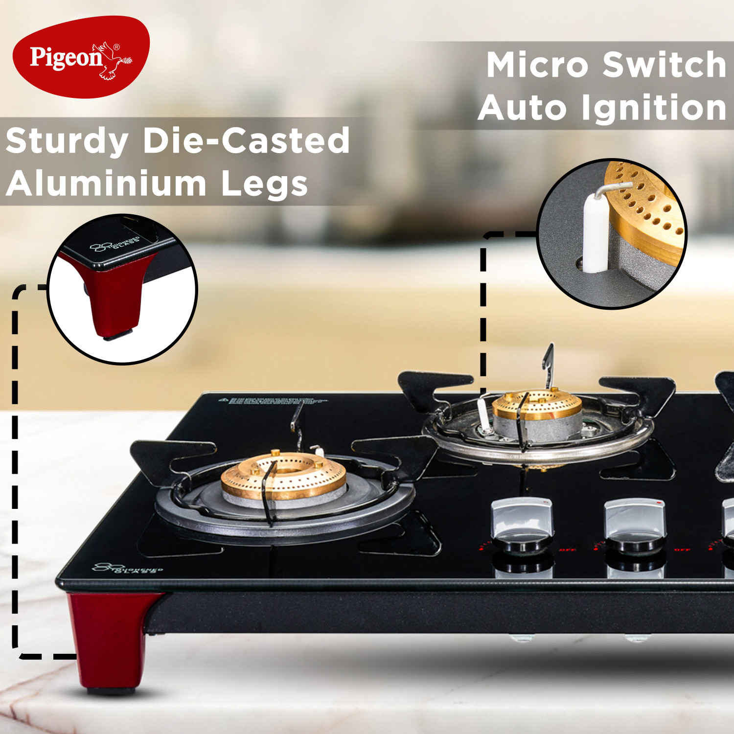 Pigeon Infinity Glass Automatic Gas Stove (4 Burners) Price History