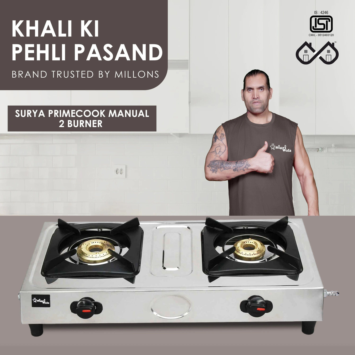 Sigri-wala Stainless Steel Manual Gas at Best Price (31% Off