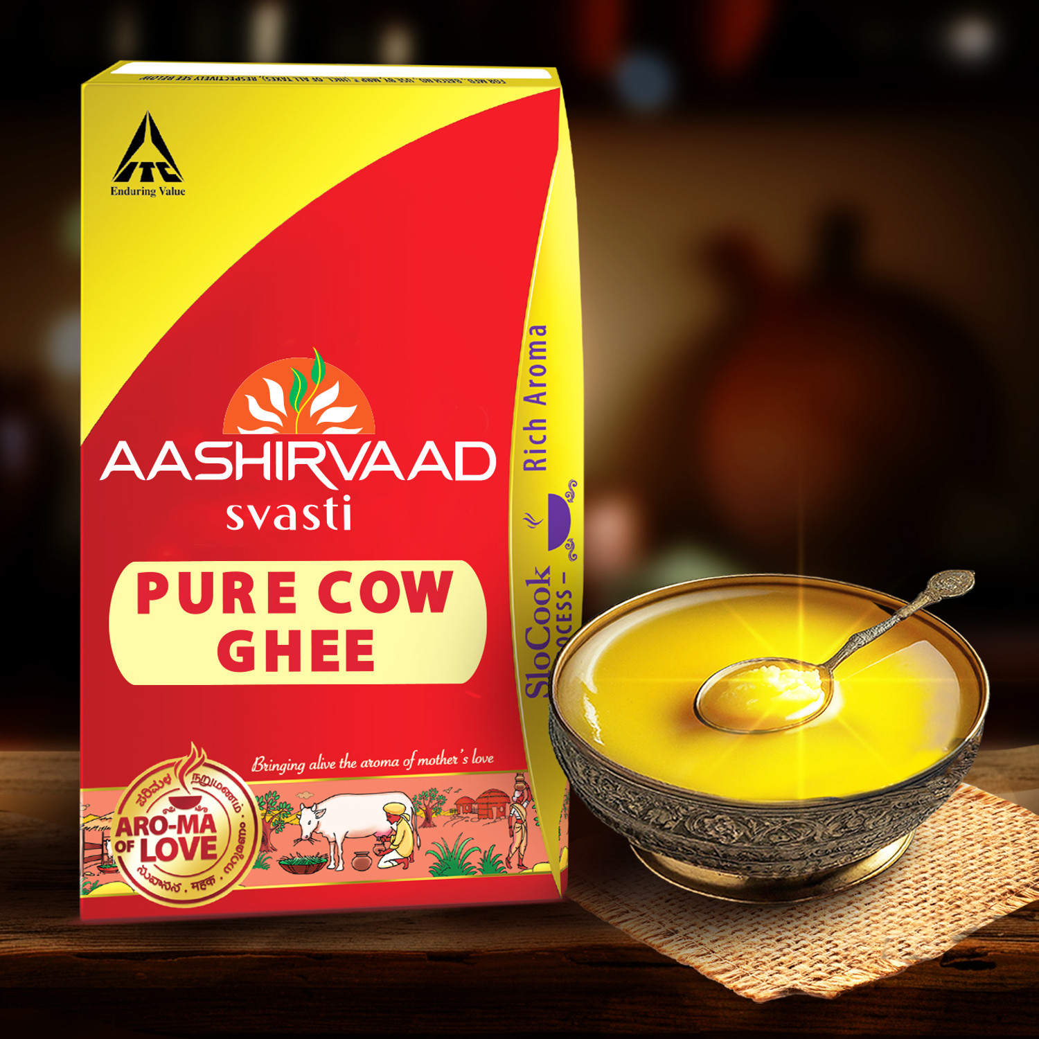 AASHIRVAAD Svasti Pure Cow Ghee 1 L Tetrapack