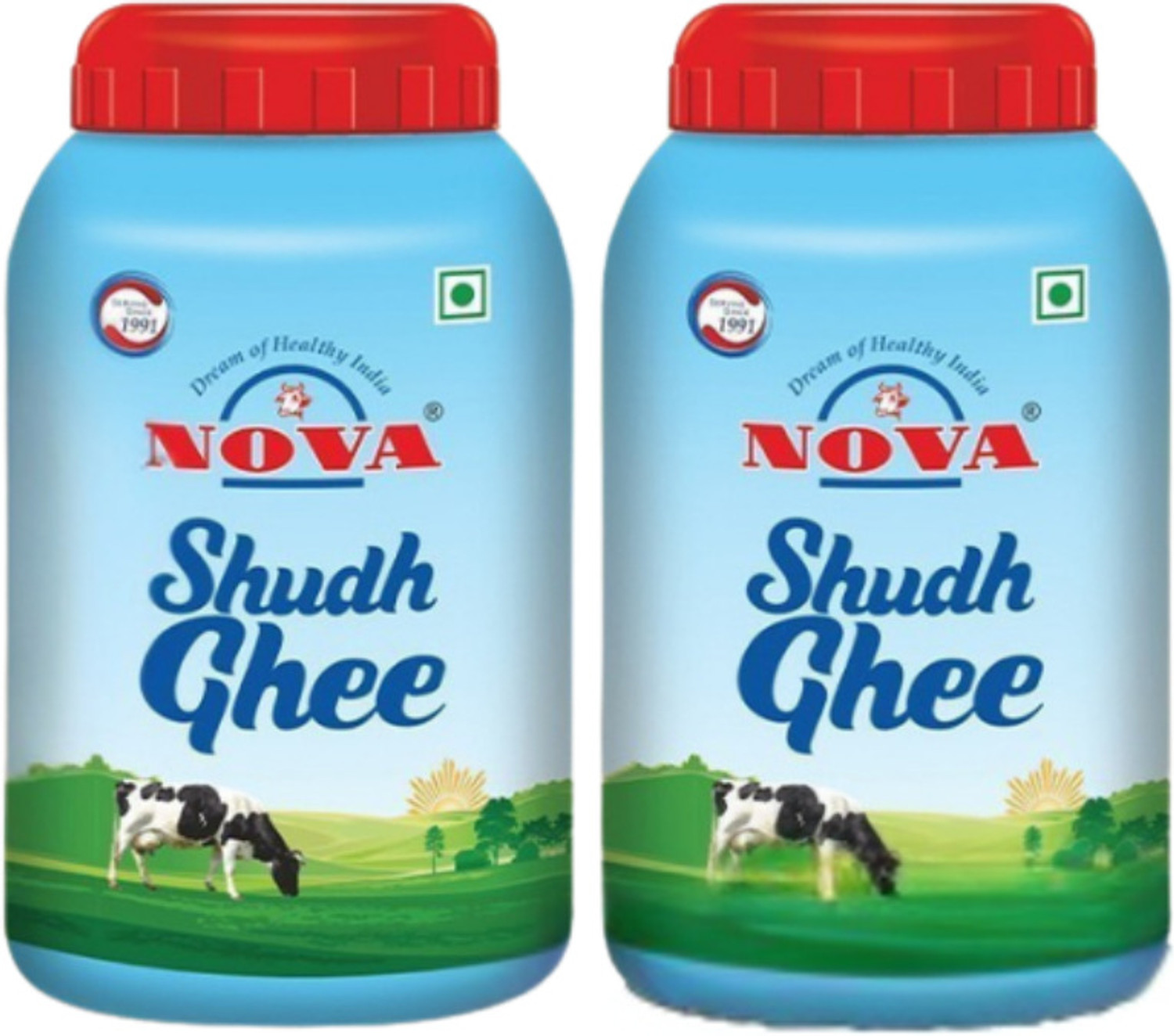 Image of Anveshan A2 Desi Cow Ghee (1 Litre x 2 Jars) | Traditionally Bilona-Churned Ghee Mason Jar (2000 ml, Pack of 2)
