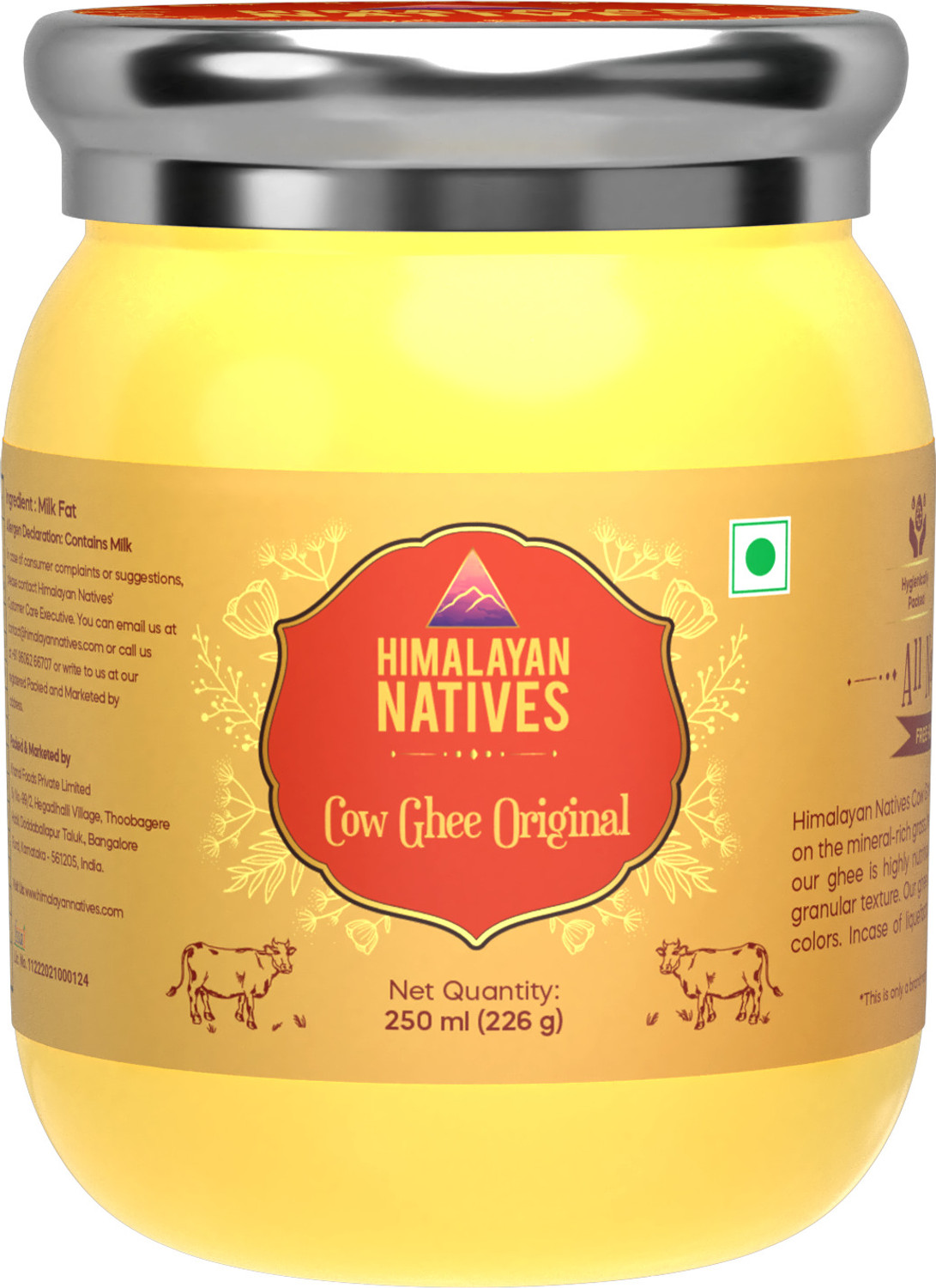 Himalayan Natives 100% natural Himalayan Cow Ghee Ghee Plastic Bottle ...
