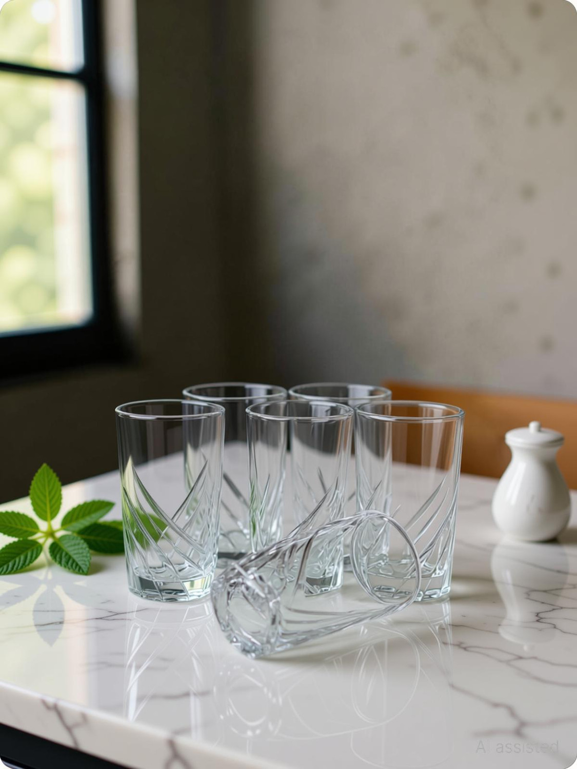 Image of Mahantam (Pack of 6) Premium Italian Highball Heavy Base Tall Glasses (Set of 6 PIS, 310ml) Glass Set Water /Juice Glass (310 ml, Glass, Clear)