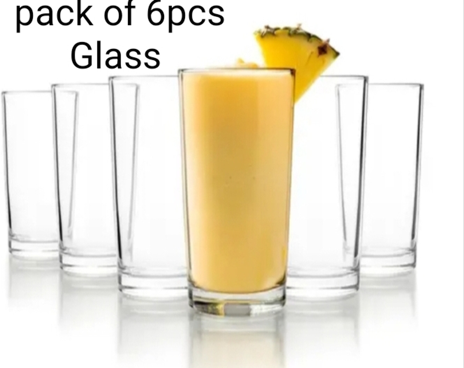 Image of Mahantam (Pack of 6) Premium Italian Highball Heavy Base Tall Glasses (Set of 6 PIS, 310ml) Glass Set Water /Juice Glass (310 ml, Glass, Clear)