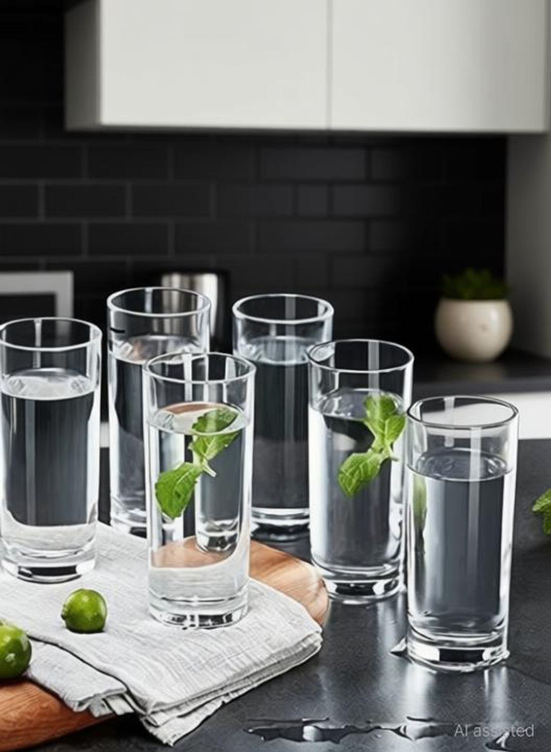 Image of Mahantam (Pack of 6) Premium Italian Highball Heavy Base Tall Glasses (Set of 6 PIS, 310ml) Glass Set Water /Juice Glass (310 ml, Glass, Clear)