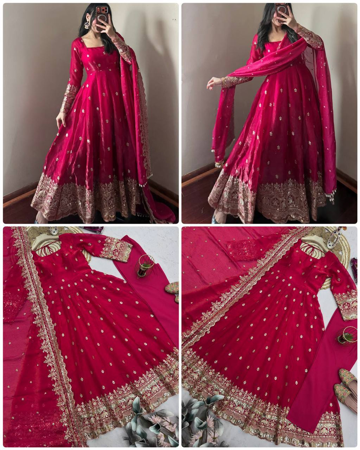 Image of Jay Gopal Tex Women Pure Silk Kurti Pant Dupatta Set