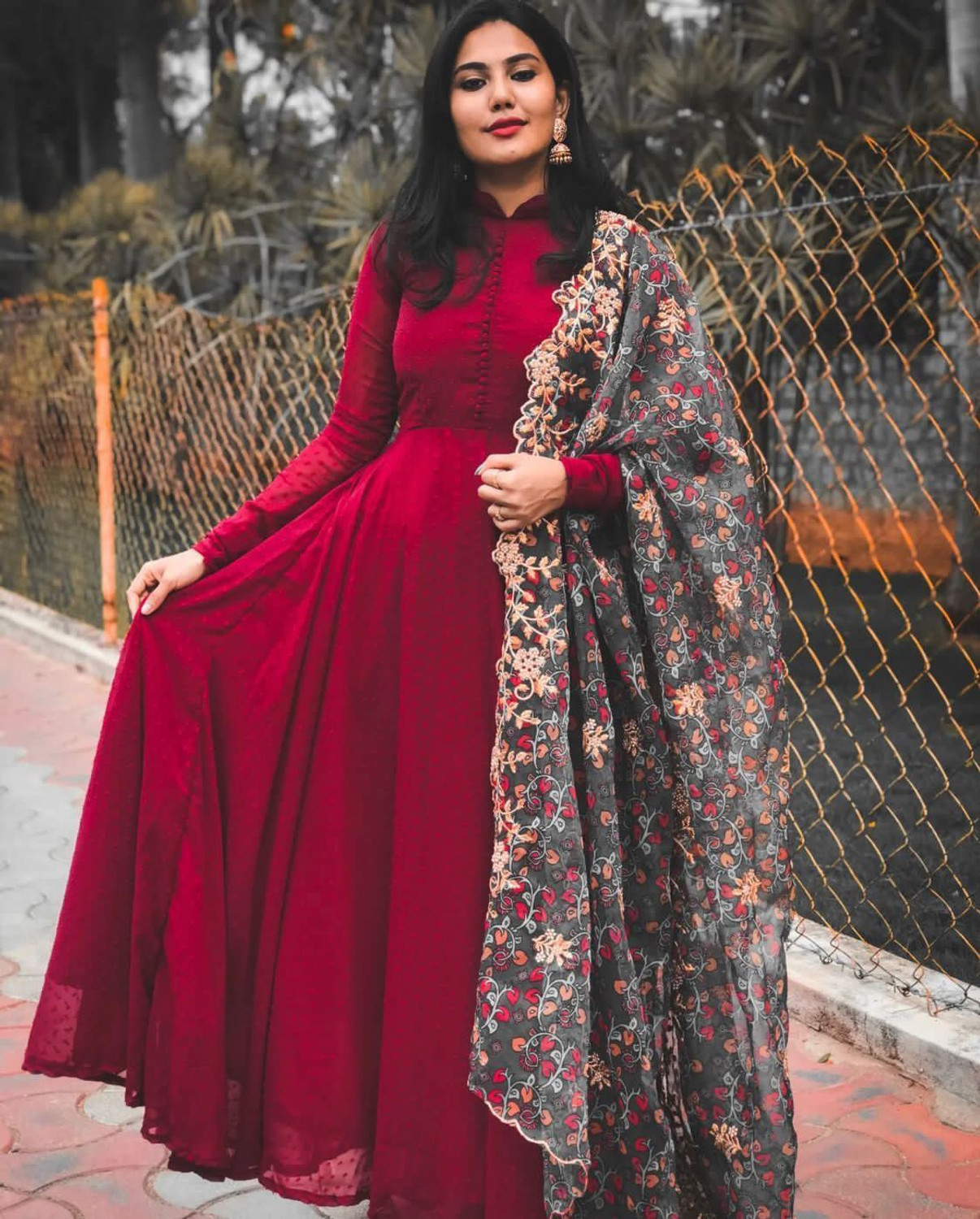 Flipkart long frumpy anarkali dress