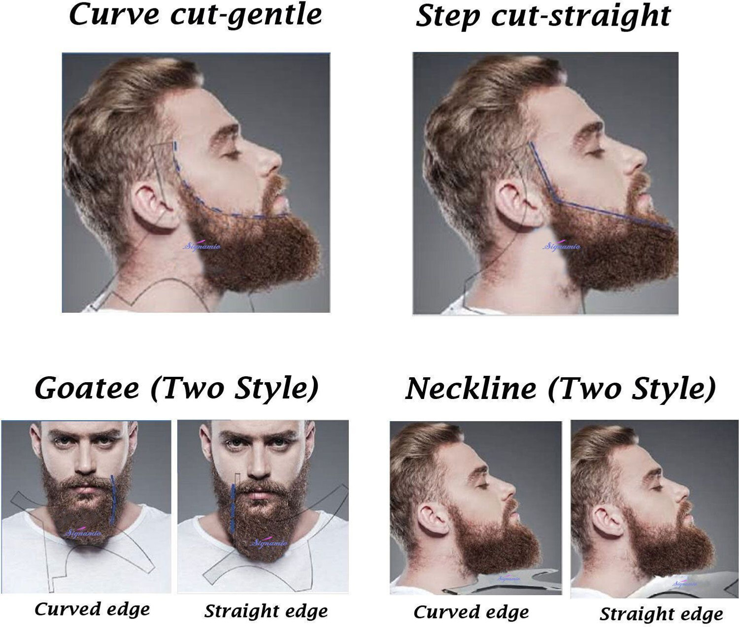Image of Signamio Premium Shaping Too Many Styles Beard Shaper Kit Hair Accessory Set (White)