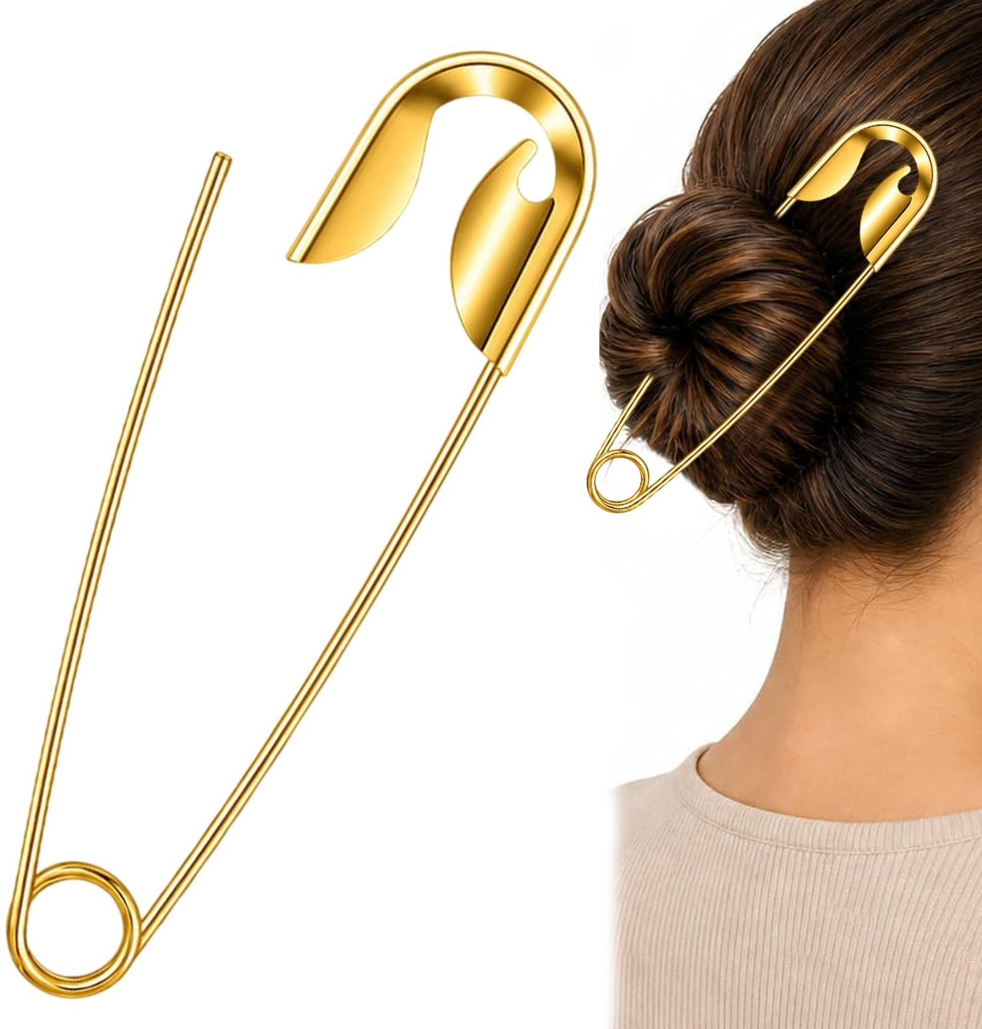 Shilpri Creations Anti Tarnish Oversized Safety Hairpin Stainless Steel Hair Pin