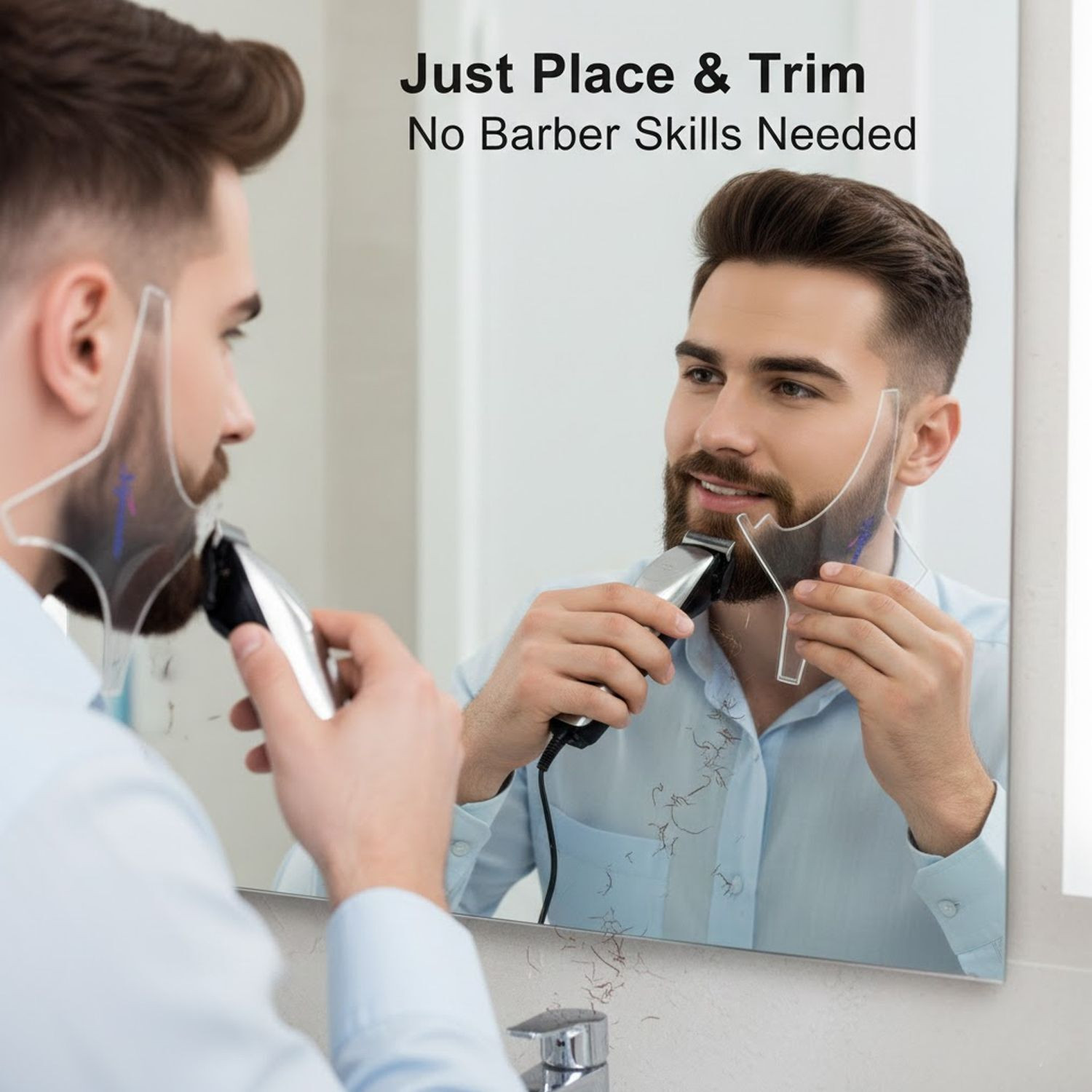Image of Signamio Premium Shaping Too Many Styles Beard Shaper Kit Hair Accessory Set (White)