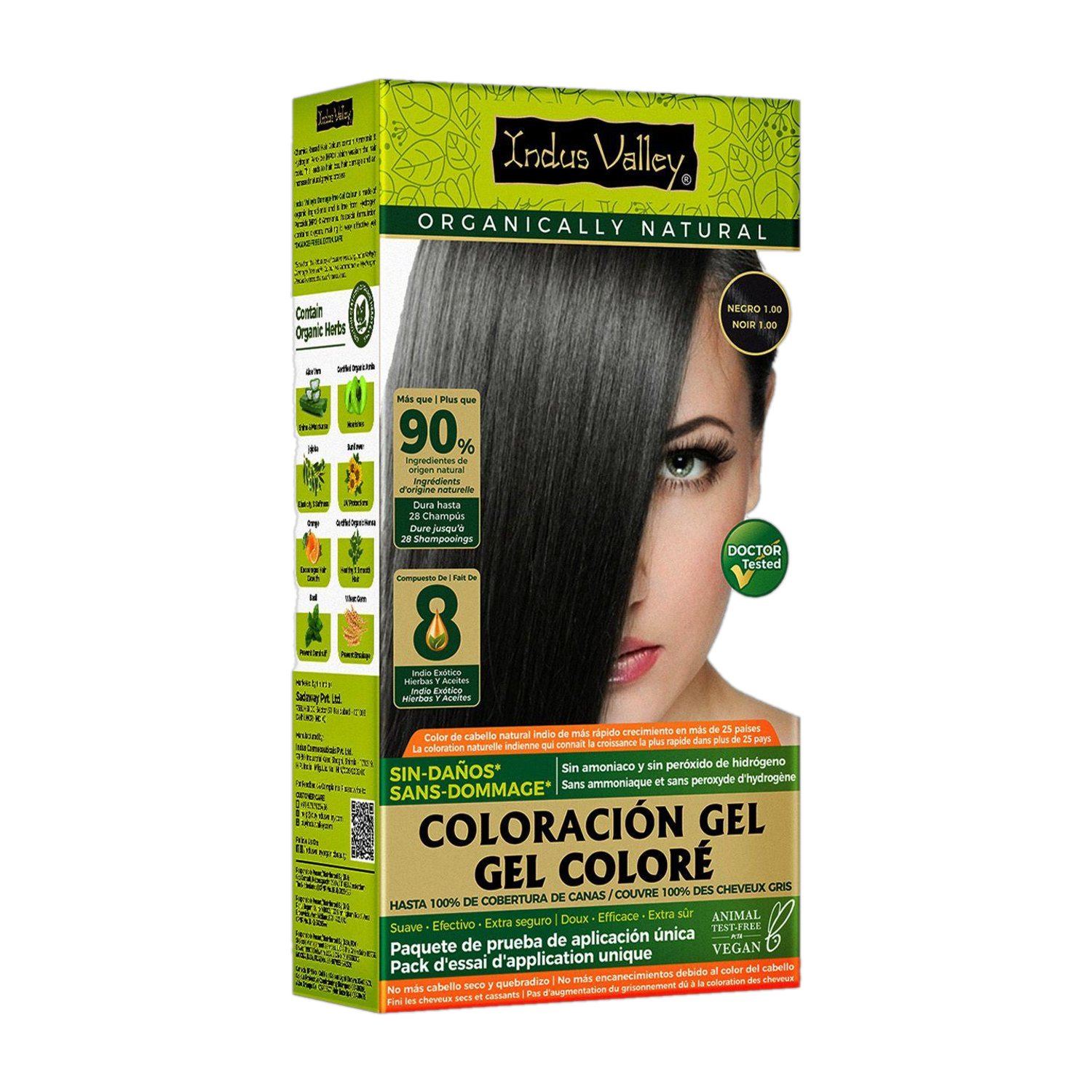 Indus Valley Damage Free Gel Hair Colour - Trial Pack , Black, Natural Black