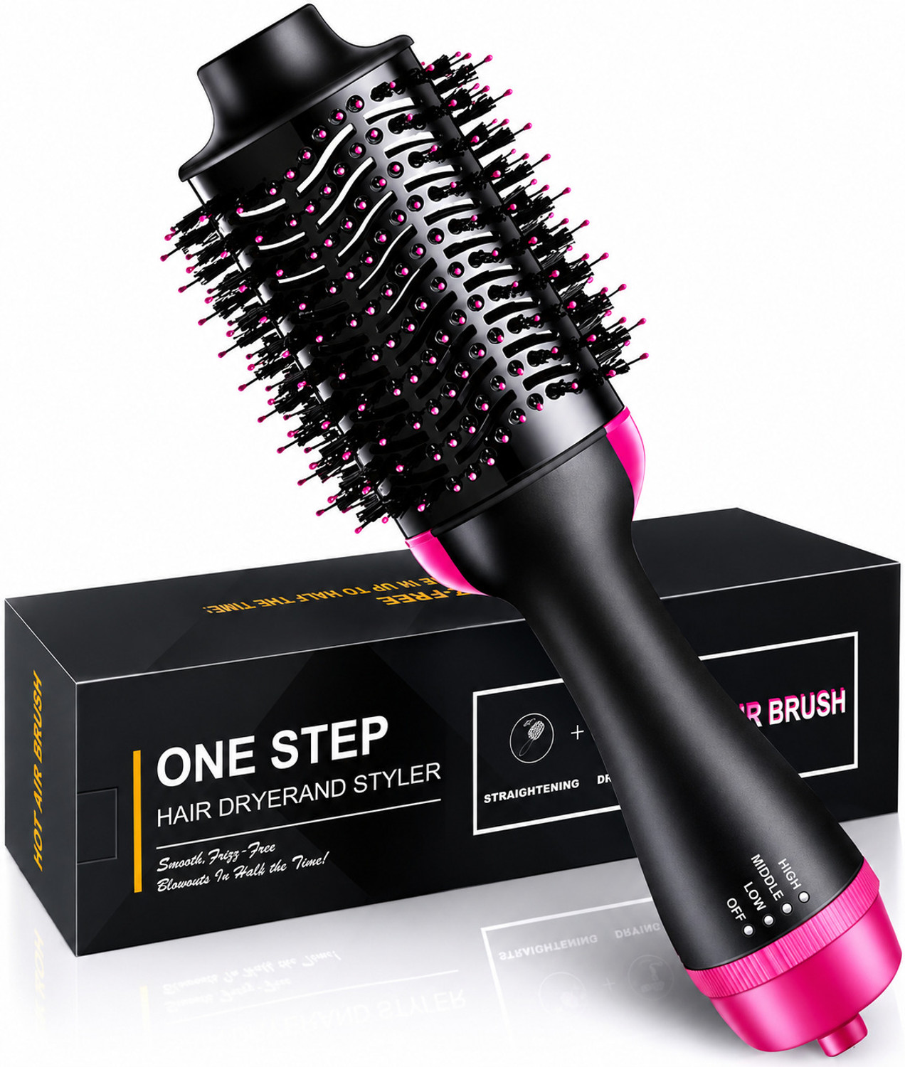Image of PAVITRA PUJA & ENTERPRISES 5 in 1 Professional Hair Styler Hot Air Brush for Women Hair Dryer (1000 W, Pink)