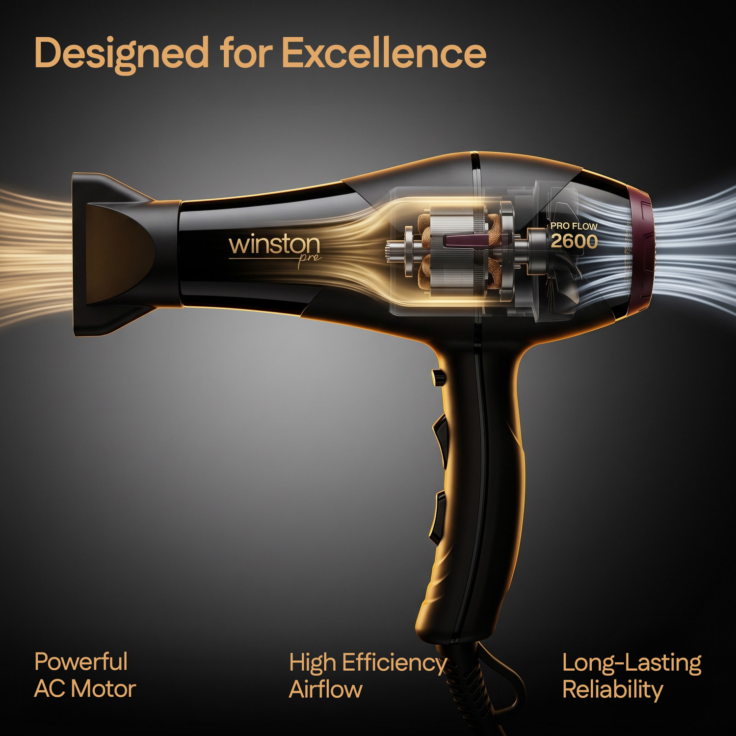 Image of Ikonic Professional IK-183 HAIR DRYER Hair Dryer (1800 W, Black)