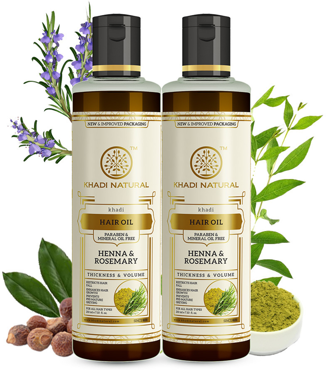 KHADI NATURAL HENNA ROSEMARY HAIR OIL PACK OF 2 Hair Oil