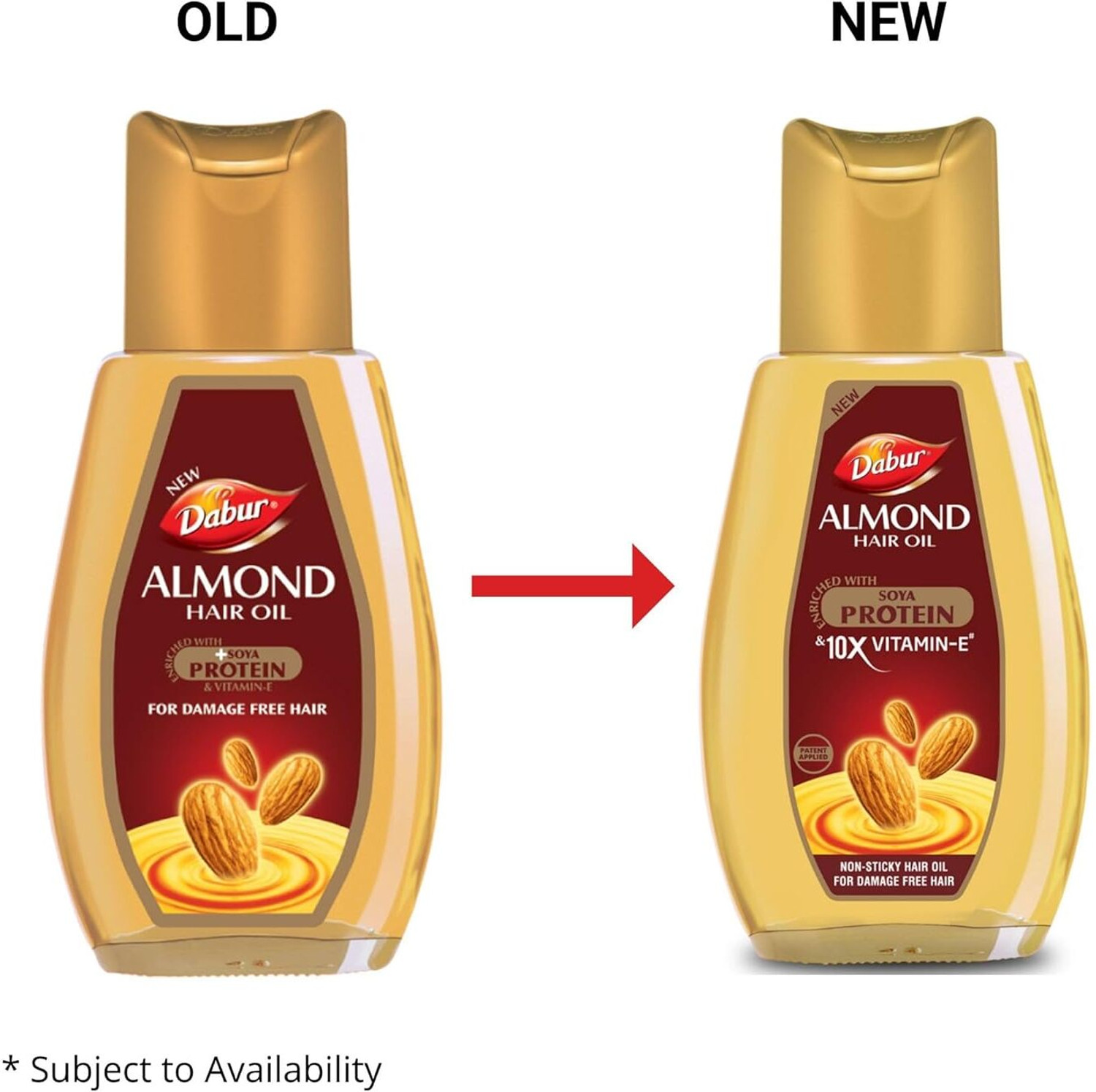 Image of Dabur Almond Hair OIL 95 ML *2 PLASTIC BOTTLE Hair Oil (190 ml)
