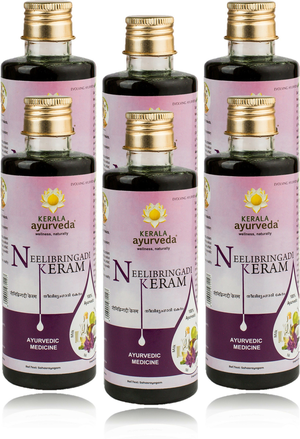 Kerala Ayurveda Neelibringadi Keram pack of 6 Hair Oil (1200 ml