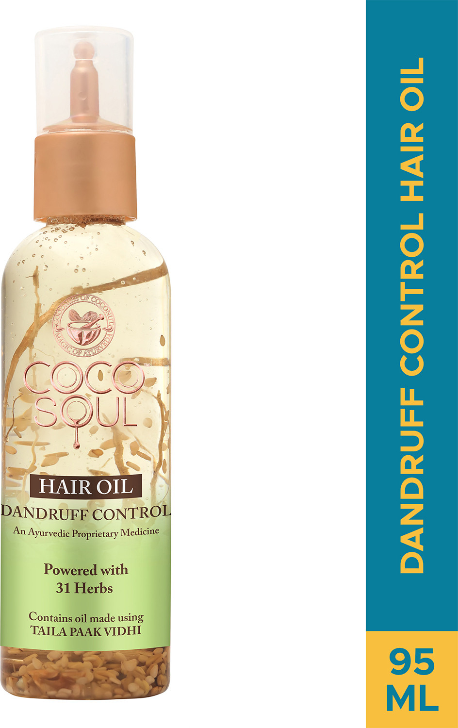 Image of Coco Soul Dandruff Control Hair Oil with Ayurvedic Medicine - Makers of Parachute Advansed Hair Oil (95 ml)