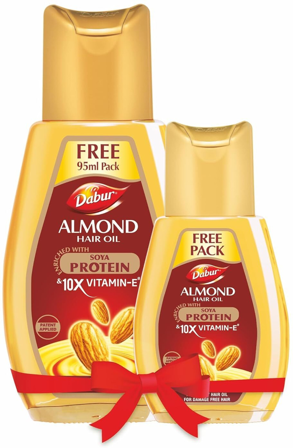 Image of Dabur Almond Hair OIL 95 ML *2 PLASTIC BOTTLE Hair Oil (190 ml)