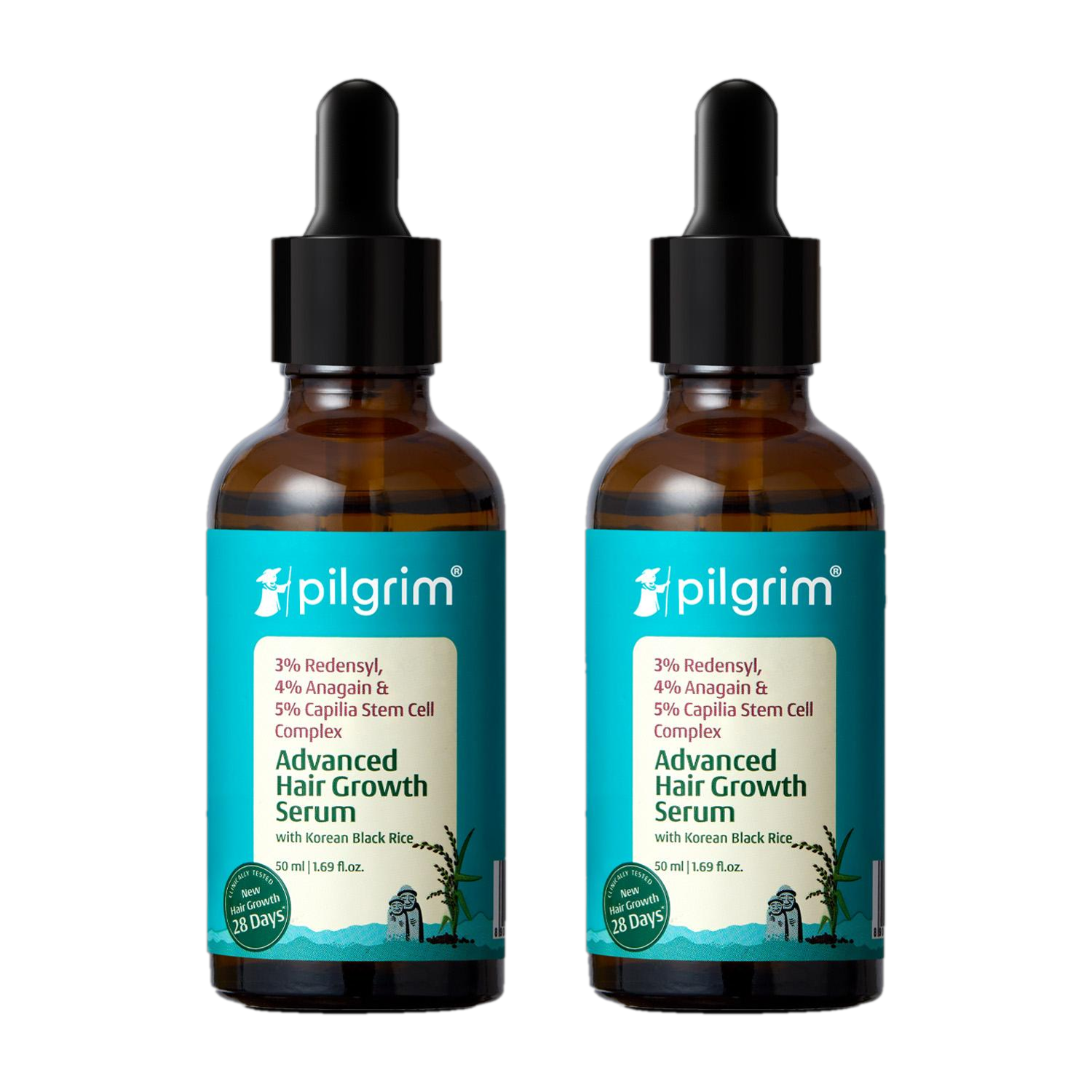 Pilgrim Advanced Hair Growth Serum For Hair Fall , 50 ml (Pack of 2) |