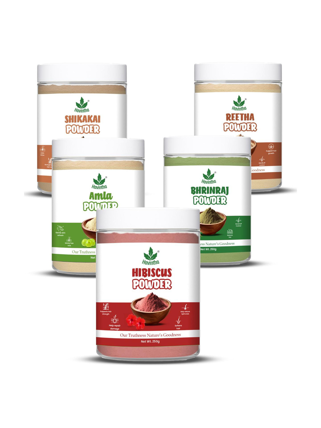 Powder For Hair - each 250 Grams (Combo Pack of 5) (1250 g)