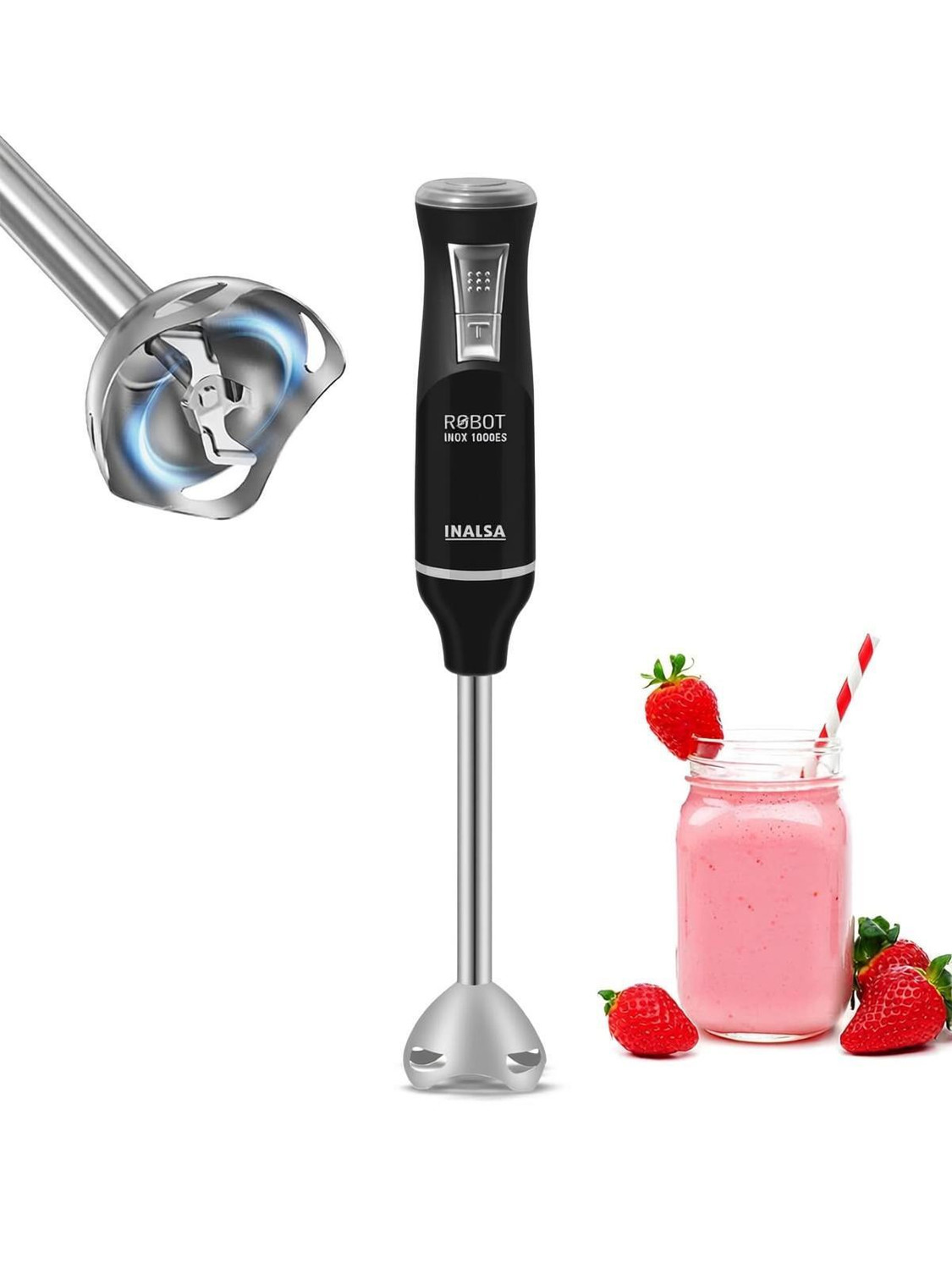 Inalsa 1000 W Black/Silver Hand Blender