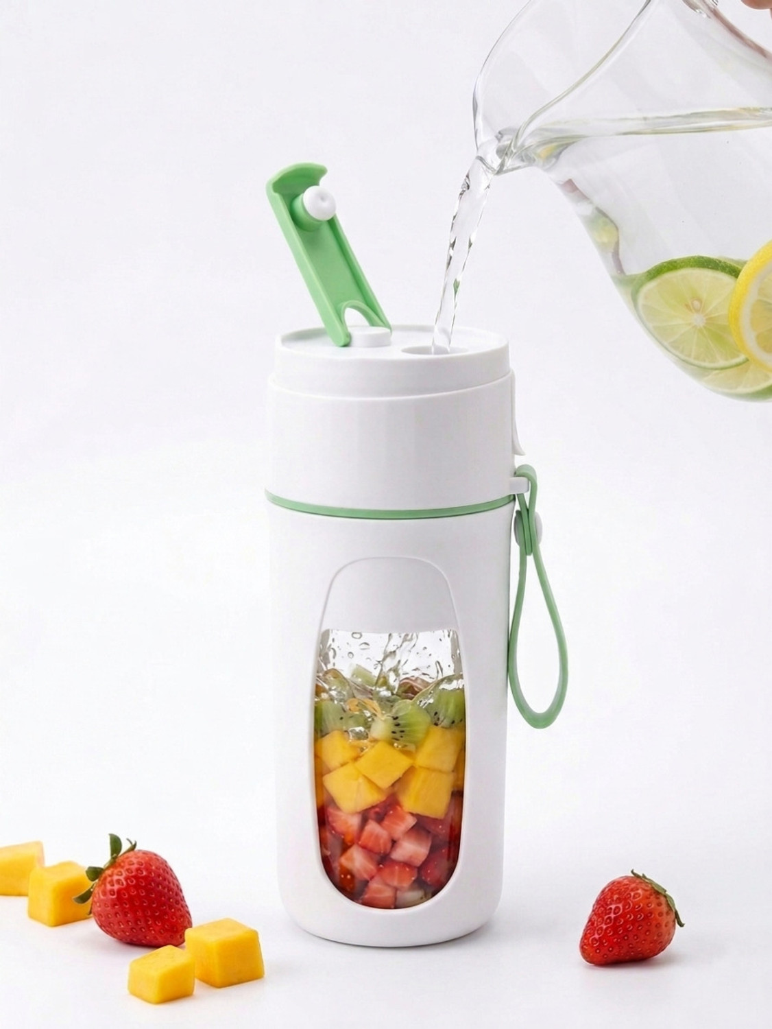 Image of ZENTARA ENTERPRISE Hexa Blade 40 W Juicer (Portable-Juicer | 1 Jar | Blue & Transparent)