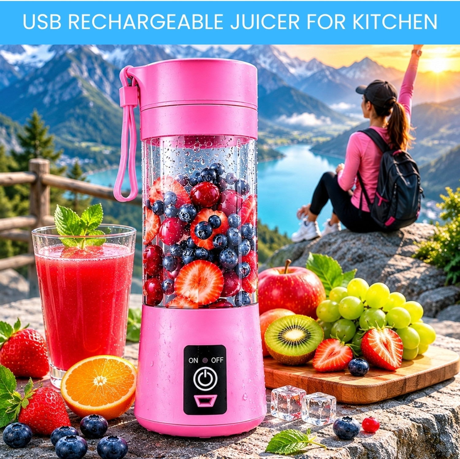 Image of MAXIVE No 25 W Juicer (Juice Blender06 | 1 Jar | Multicolor)