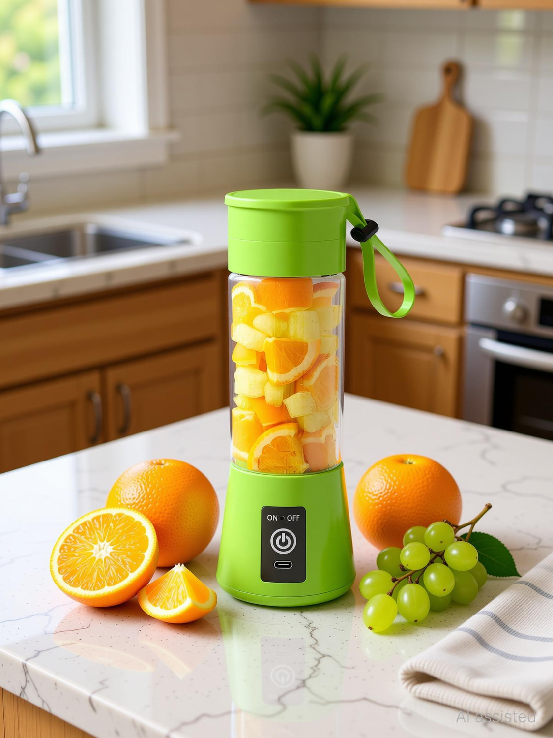 Image of Vr Solutions Plastic Portable USB Juicer Blender Hand Juicer (Blue, Green, Black)