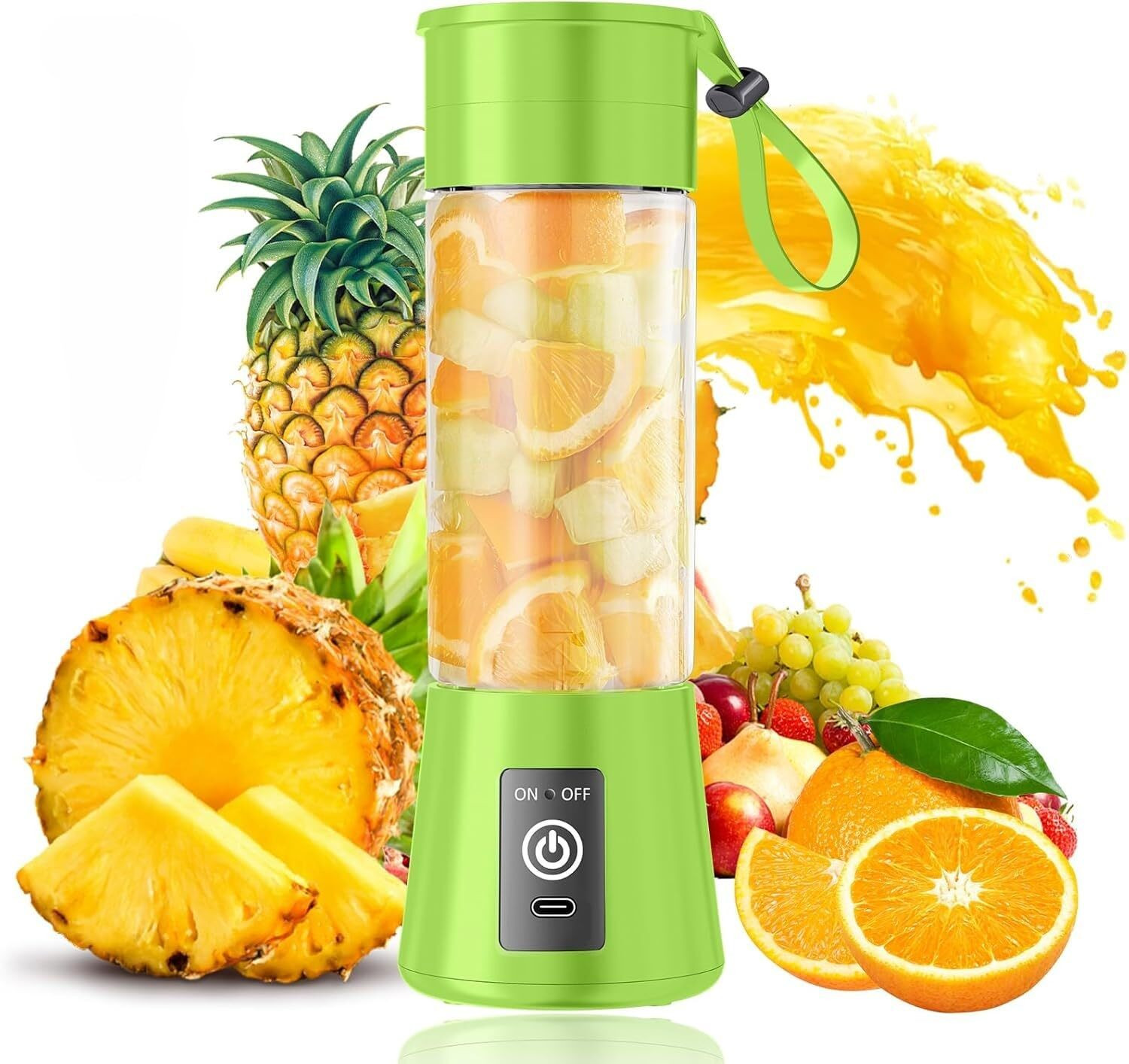 Image of Vr Solutions Plastic Portable USB Juicer Blender Hand Juicer (Blue, Green, Black)