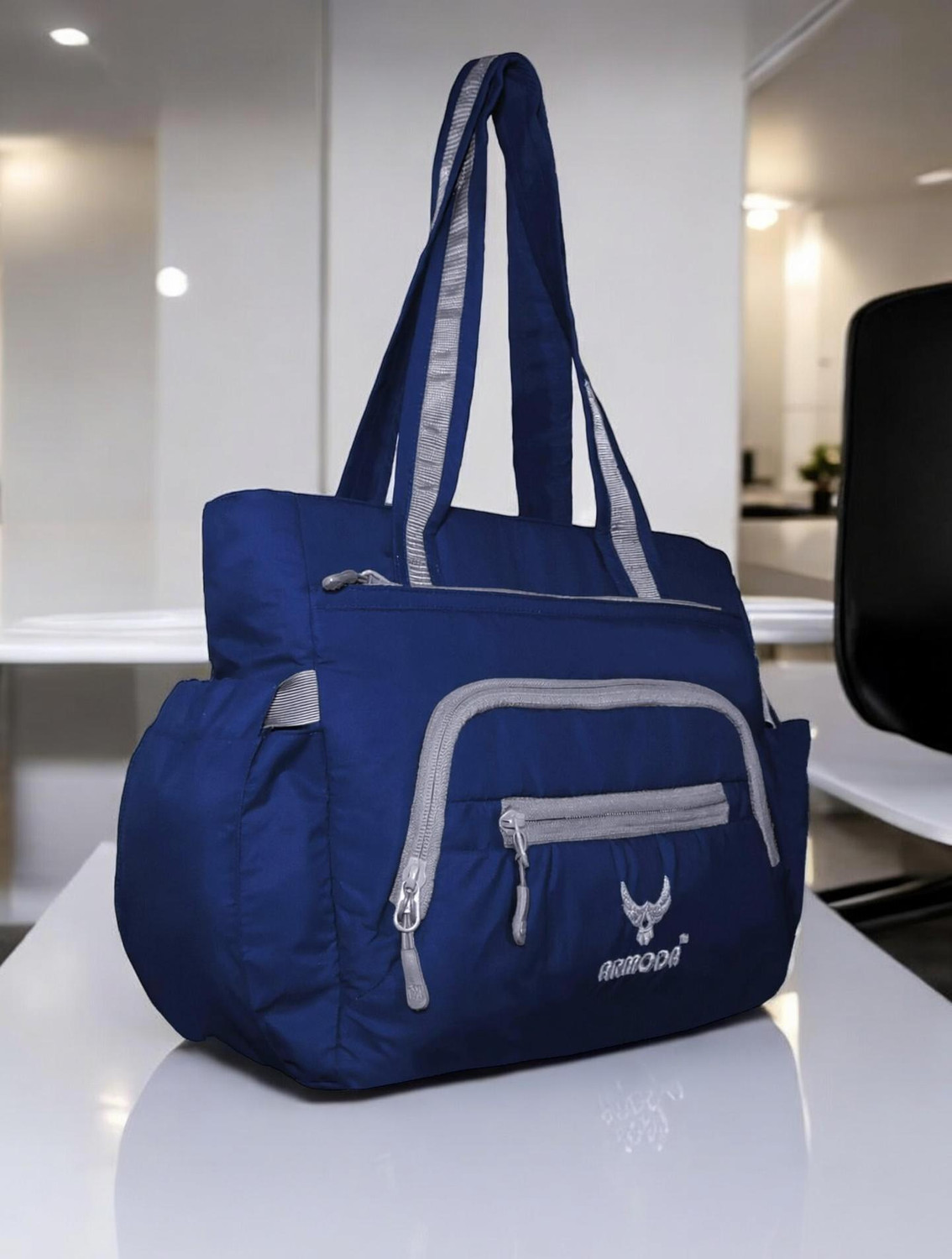 Women Blue, Grey Shoulder Bag - Regular Size