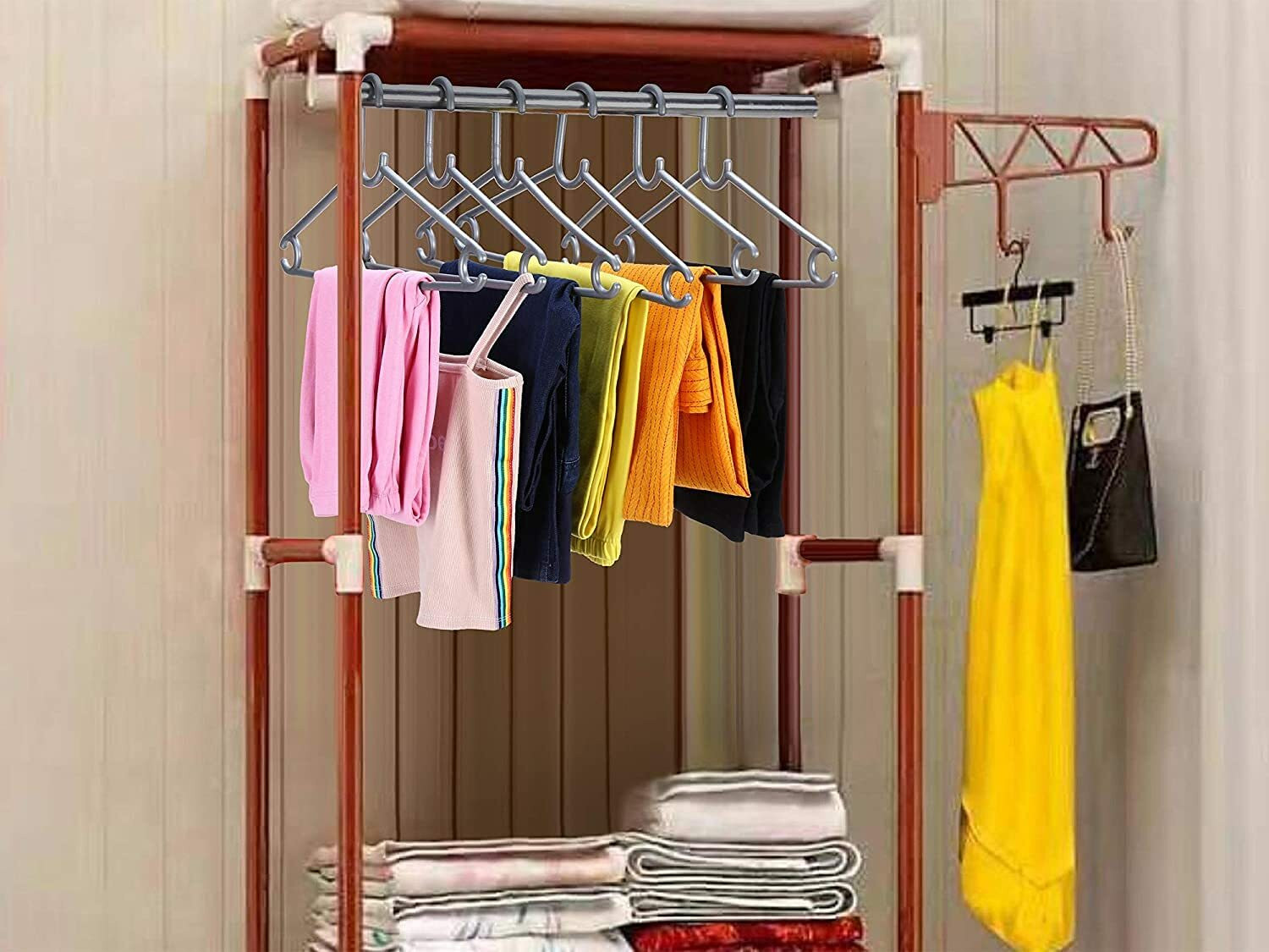 Image of Mayedass Plastic Pant Hanger /Clothes Hanger /Shirt Hanger /Saree Hanger(White)Set of 12 Pcs Plastic Coat Pack of 12 Hangers For Coat (White)