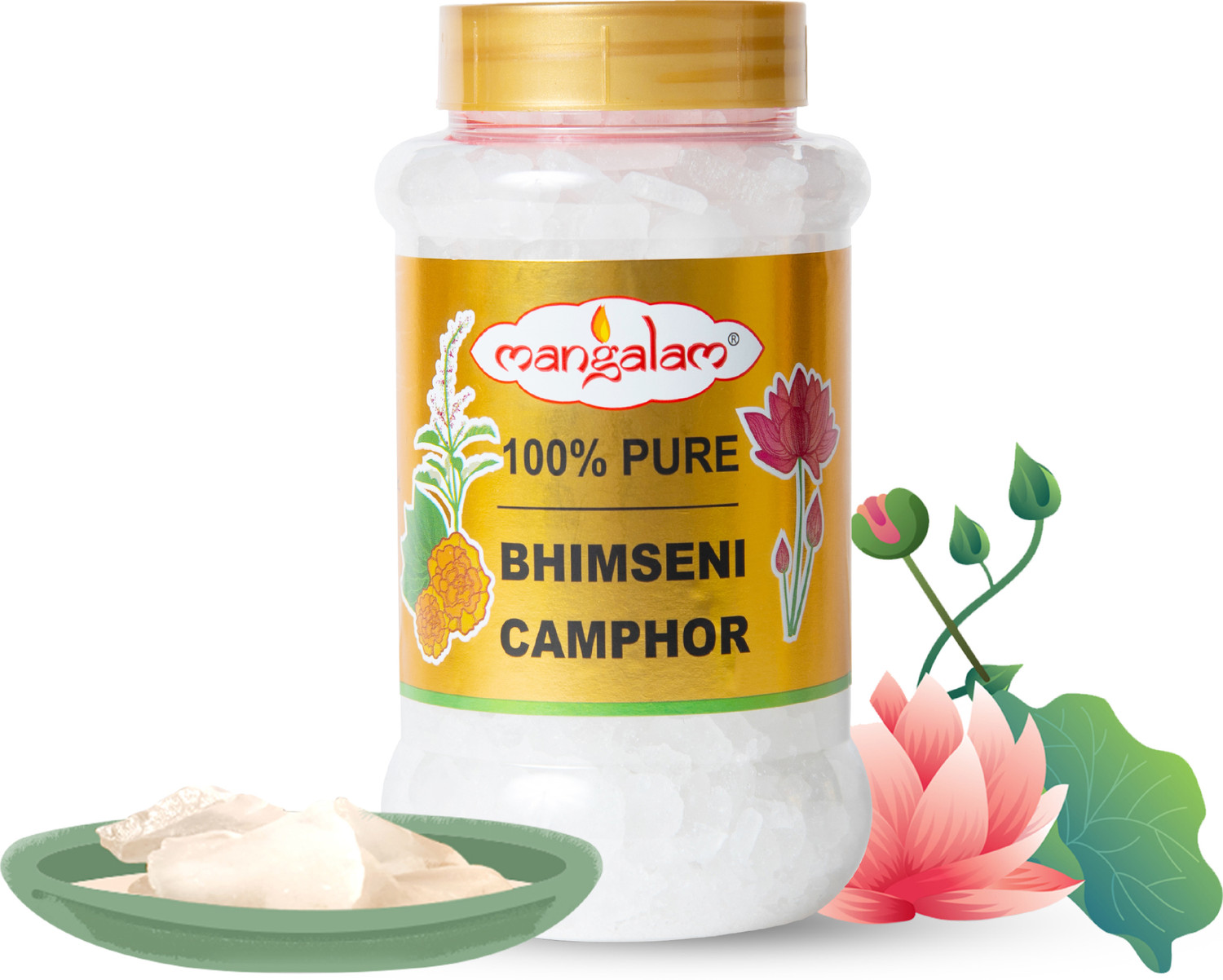 MANGALAM Bhimseni Camphor 250g Jar - Pack of 1