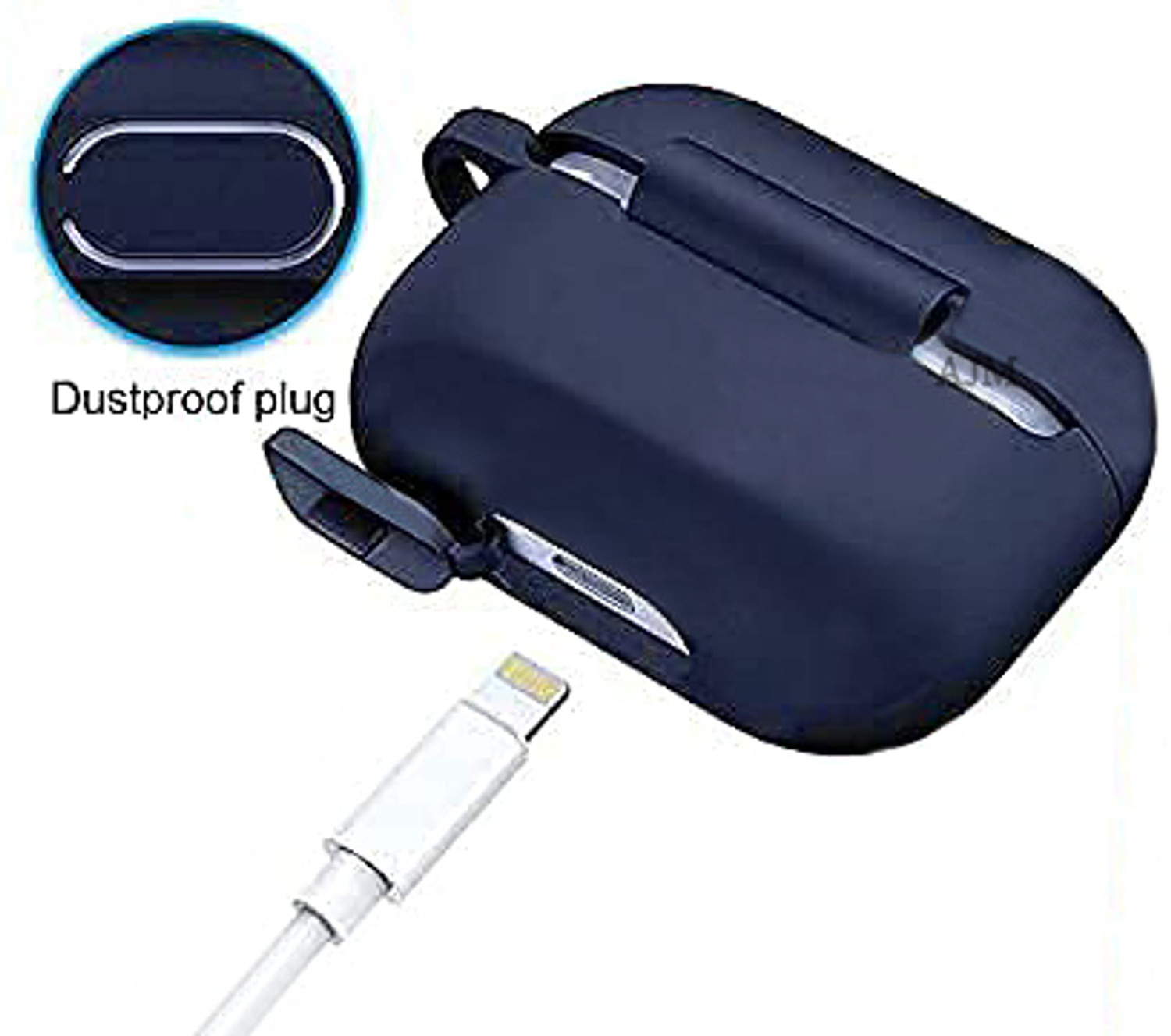 Image of AJM Front & Back Case for Noise Buds VS102 Plus 360 Protection Shockproof Design Soft Rubberised Cover with Keychain (Black, Silicon)