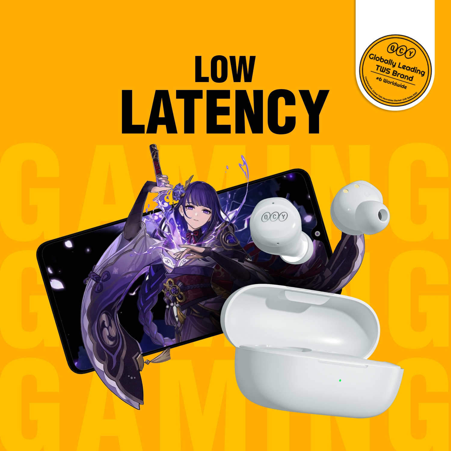 Image of QCY T17 TWS Earbuds with 3D Sound, 26H Playback Time, Low latency, Voice Assistant Bluetooth