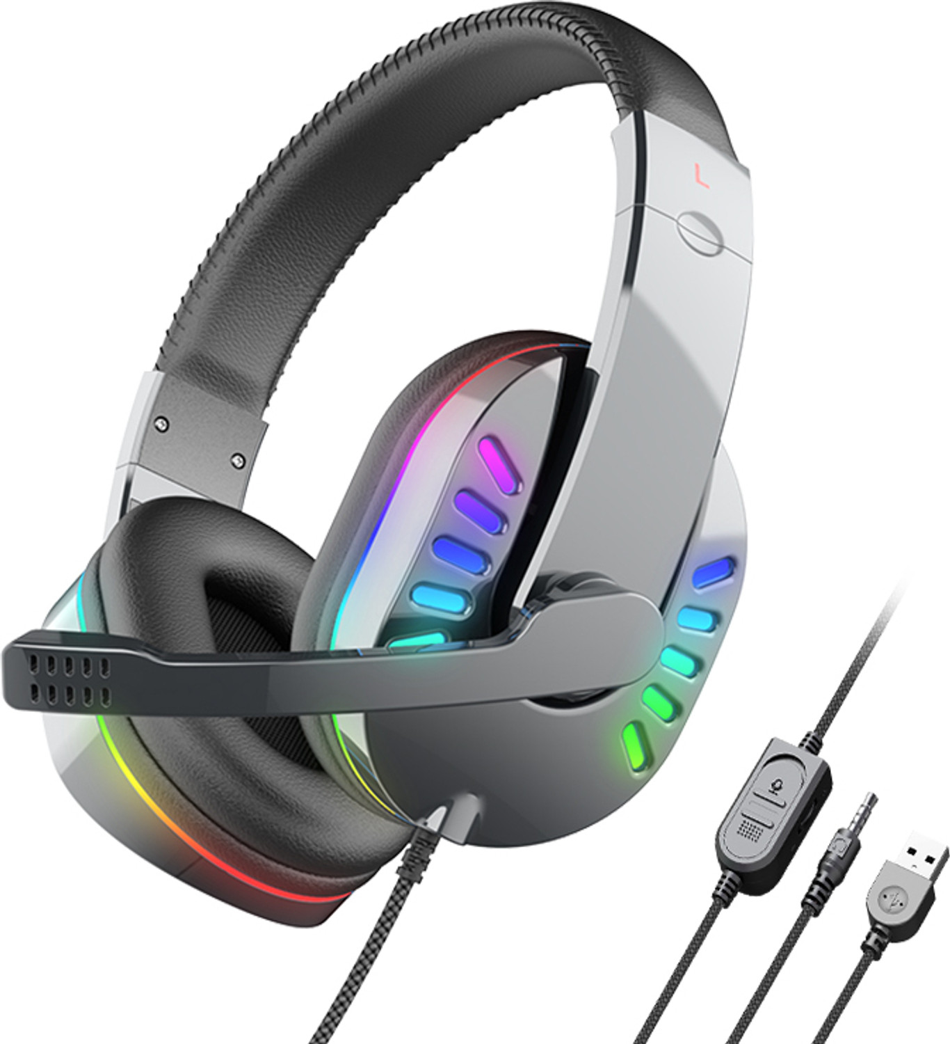 Image of Aula S503 Professional Wired Gaming Headset with RGB Head Beam, Wired Gaming Headset (Black, On the Ear)