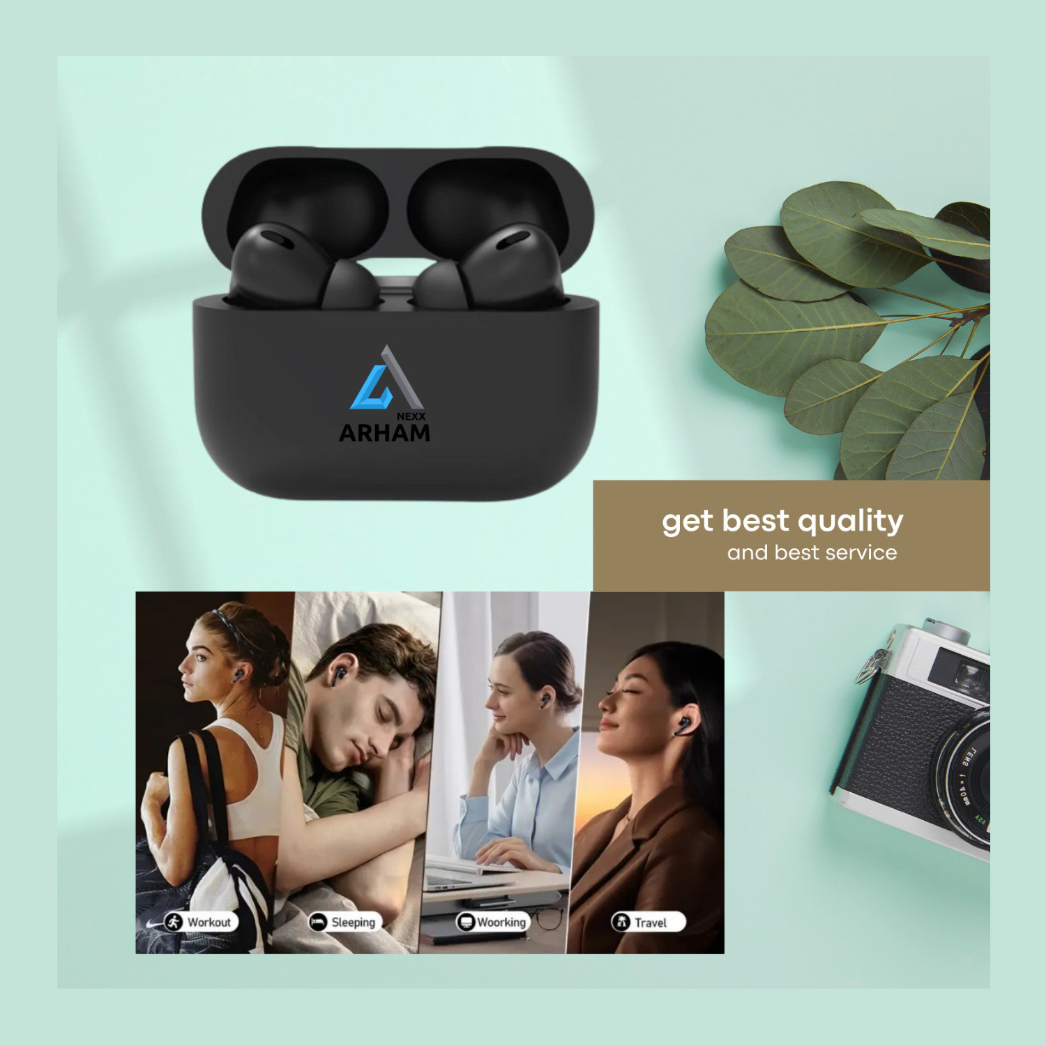 Image of Aroma NB121 Pods Upto 40 Hours Playtime* Type C Fast Charging Dual Pairing Earbuds Bluetooth Headset (Space Black, True Wireless)