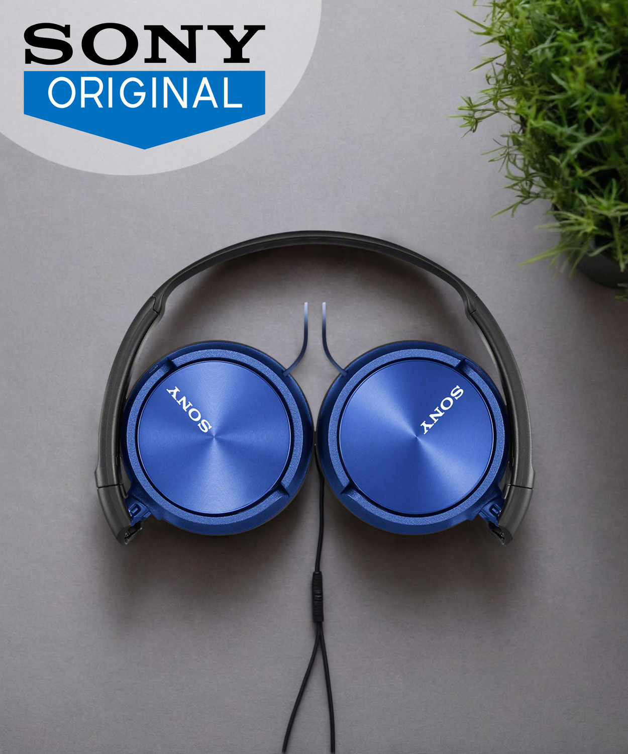 SONY 310AP Wired Headset  (Blue, On the Ear)