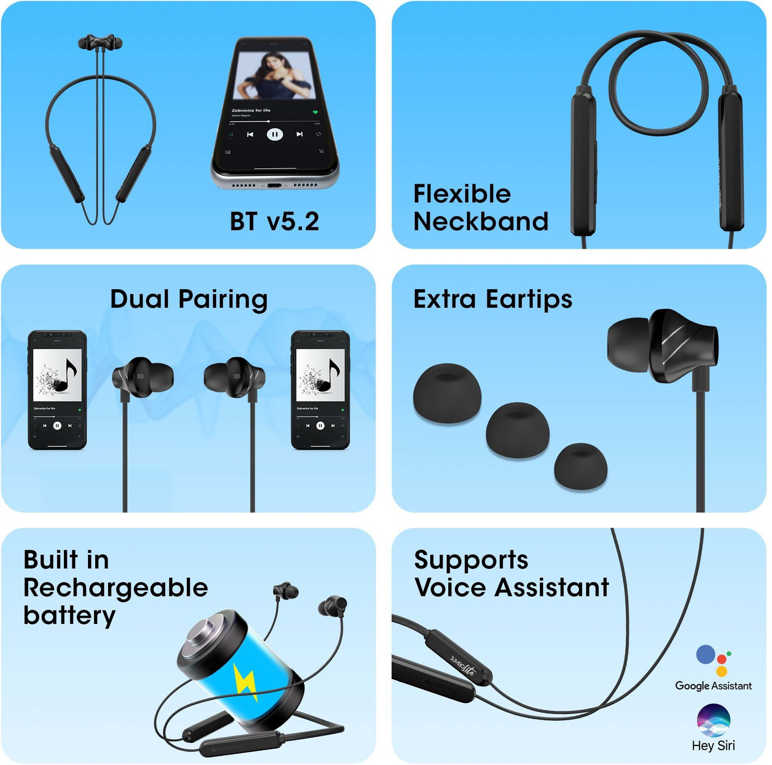 Image of ZEBRONICS Jumbo Lite, with 70Hrs Backup, Fast Charging, ENC Mic, Gaming Mode, Splash Proof Bluetooth