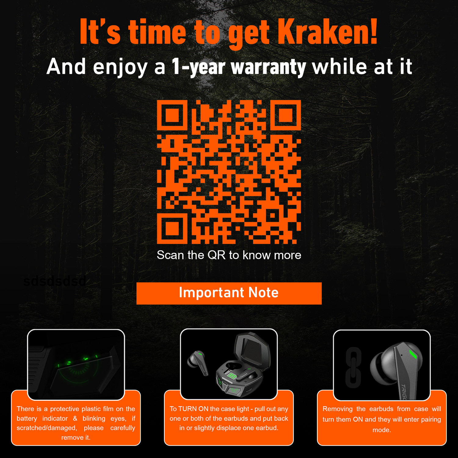 Image of TRIGGR Kraken X1 with Battery Display, 40ms Latency, Quad Mic ENC, 40 Hr, v5.3 Bluetooth