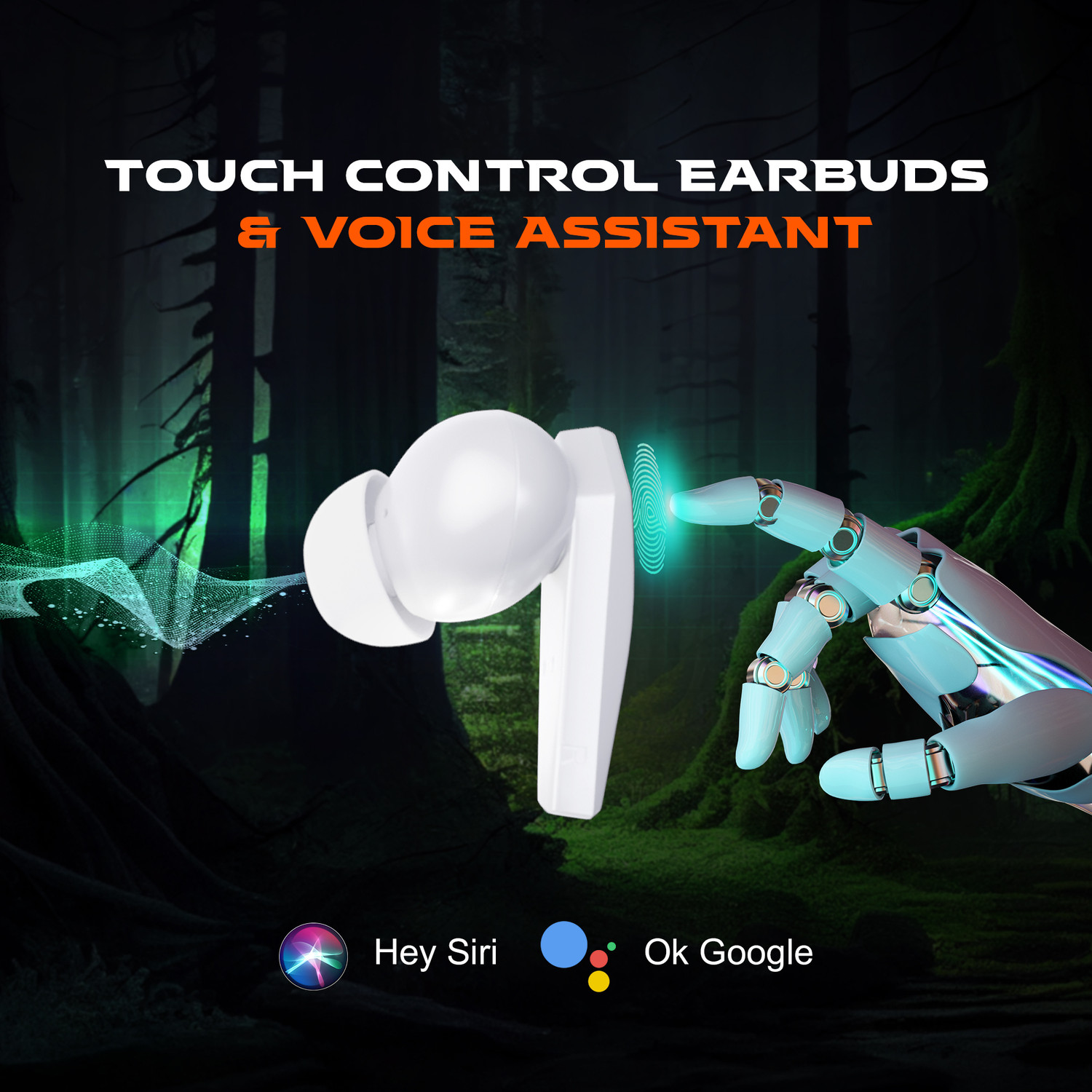 Image of TRIGGR Kraken X1 with Battery Display, 40ms Latency, Quad Mic ENC, 40 Hr Battery, v5.3 Bluetooth