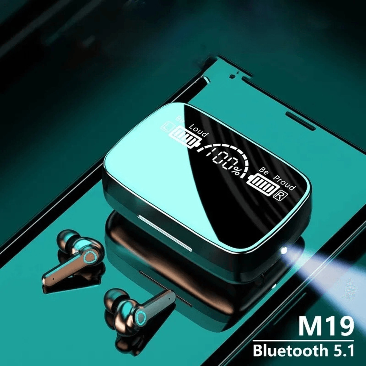 Image of Highnotes M19 Earbuds /TWS /buds 5.1 Earbuds with 280H Playtime, Headphones with Power Bank Bluetooth