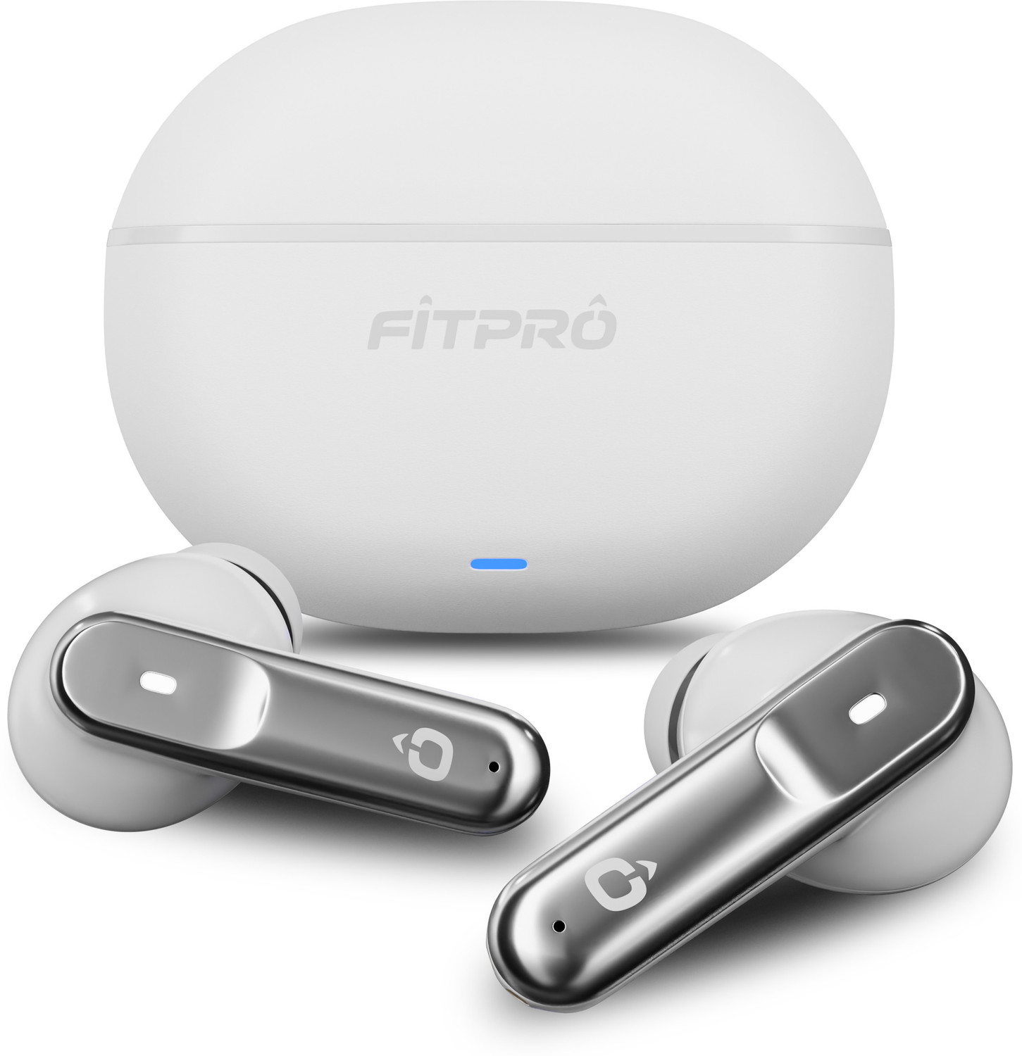 Image of Fitpro X ATOM Premium TWS Earbuds - HD Audio & Portable Charging Case Bluetooth Headset (Red, True Wireless)