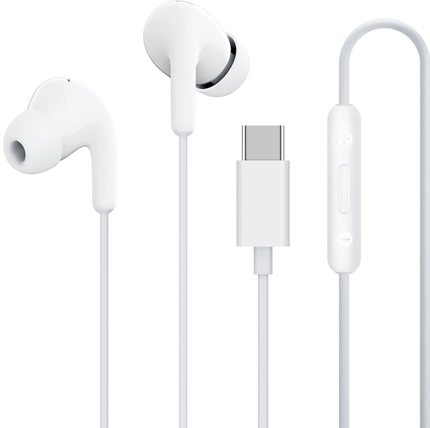 Image of THE BLACK TECH TYPE C WHITE BEST PERFORMANCE TYPE C EARPHONES Wired Headset (White, In the Ear)