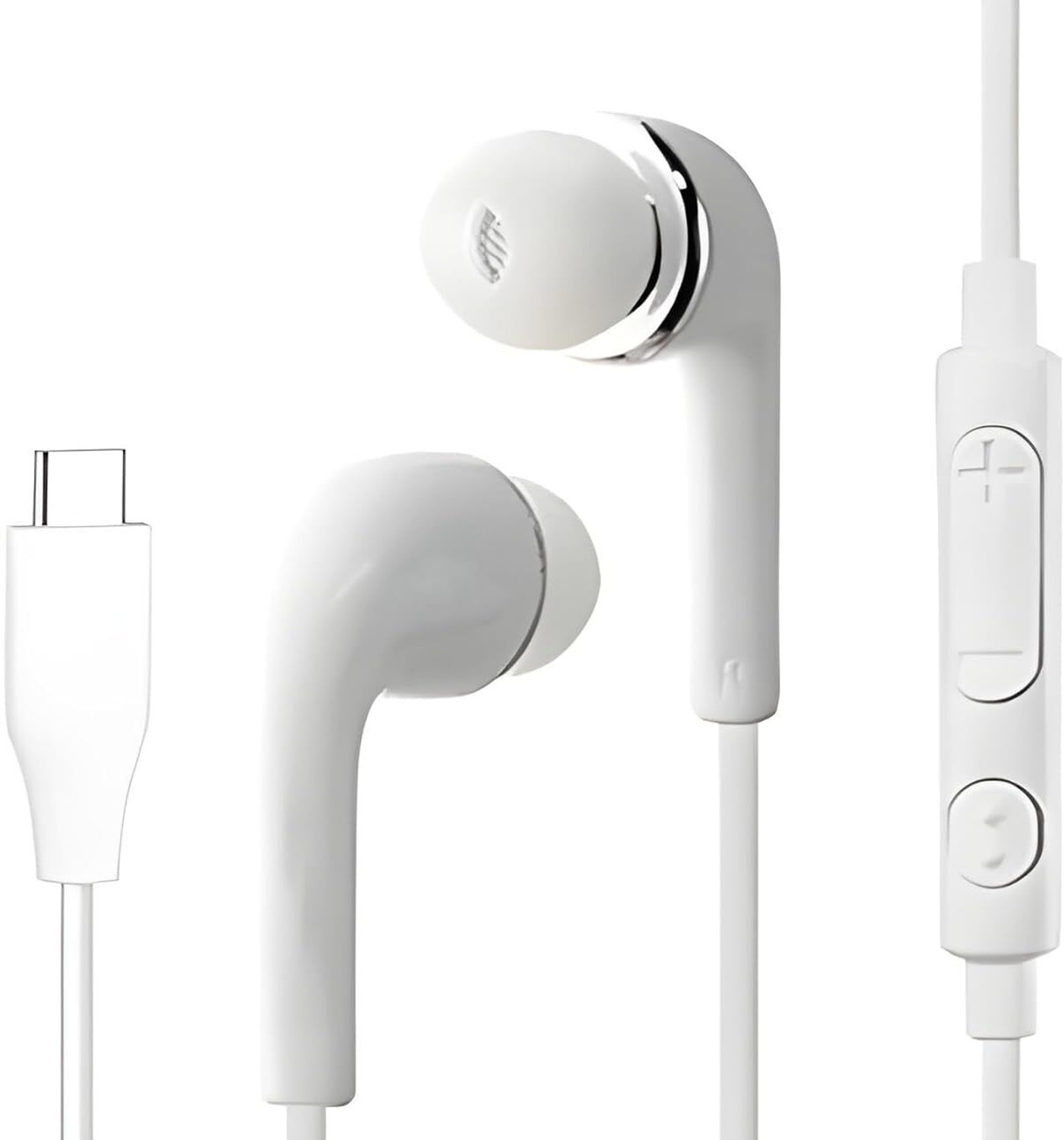 Image of THE BLACK TECH TYPE C WHITE BEST PERFORMANCE TYPE C EARPHONES Wired Headset (White, In the Ear)