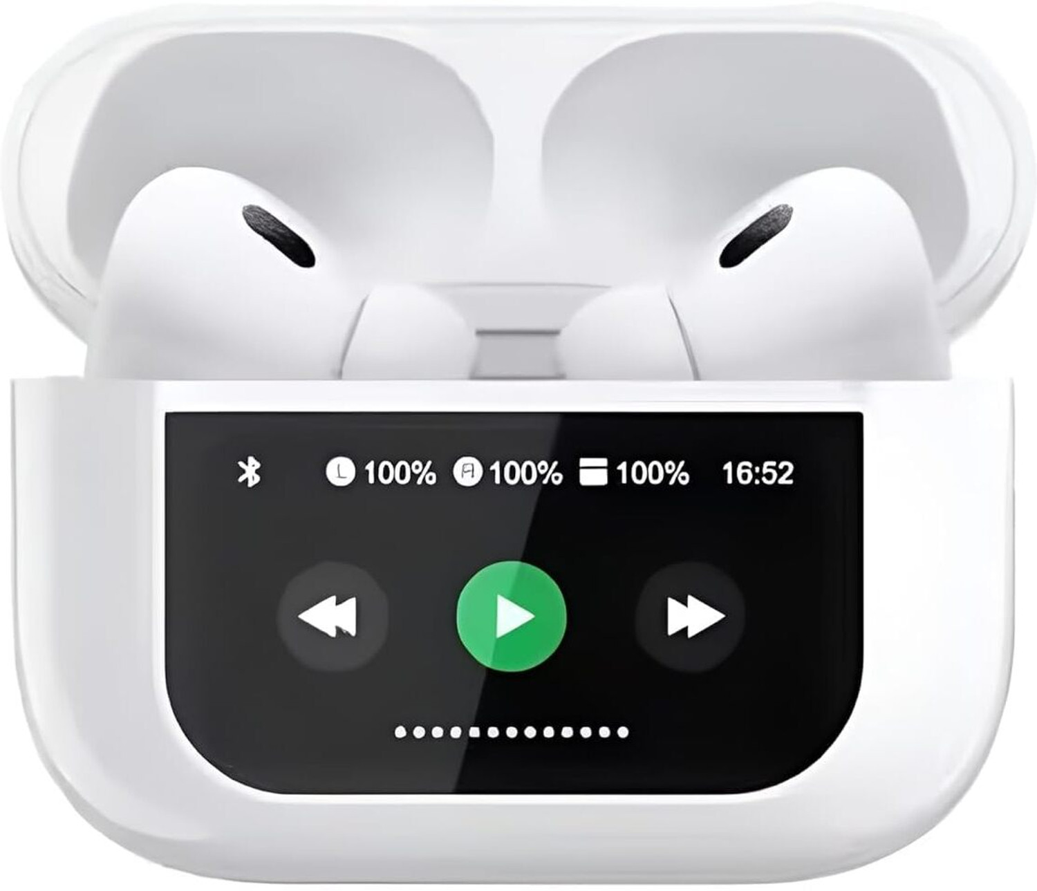 Image of deagon display earbuds Bluetooth Headset (White, True Wireless)