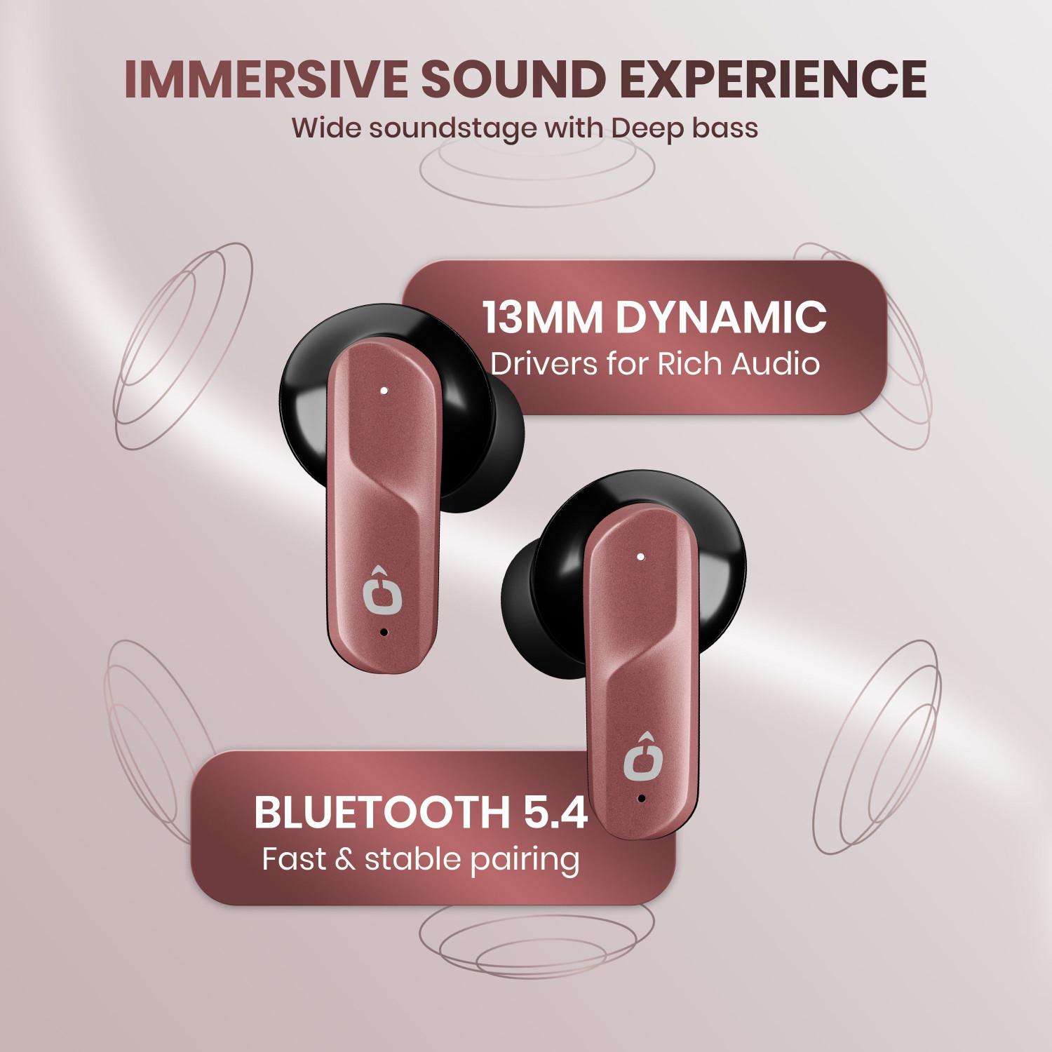 Image of Fitpro X ATOM Premium TWS Earbuds - HD Audio & Portable Charging Case Bluetooth Headset (Red, True Wireless)