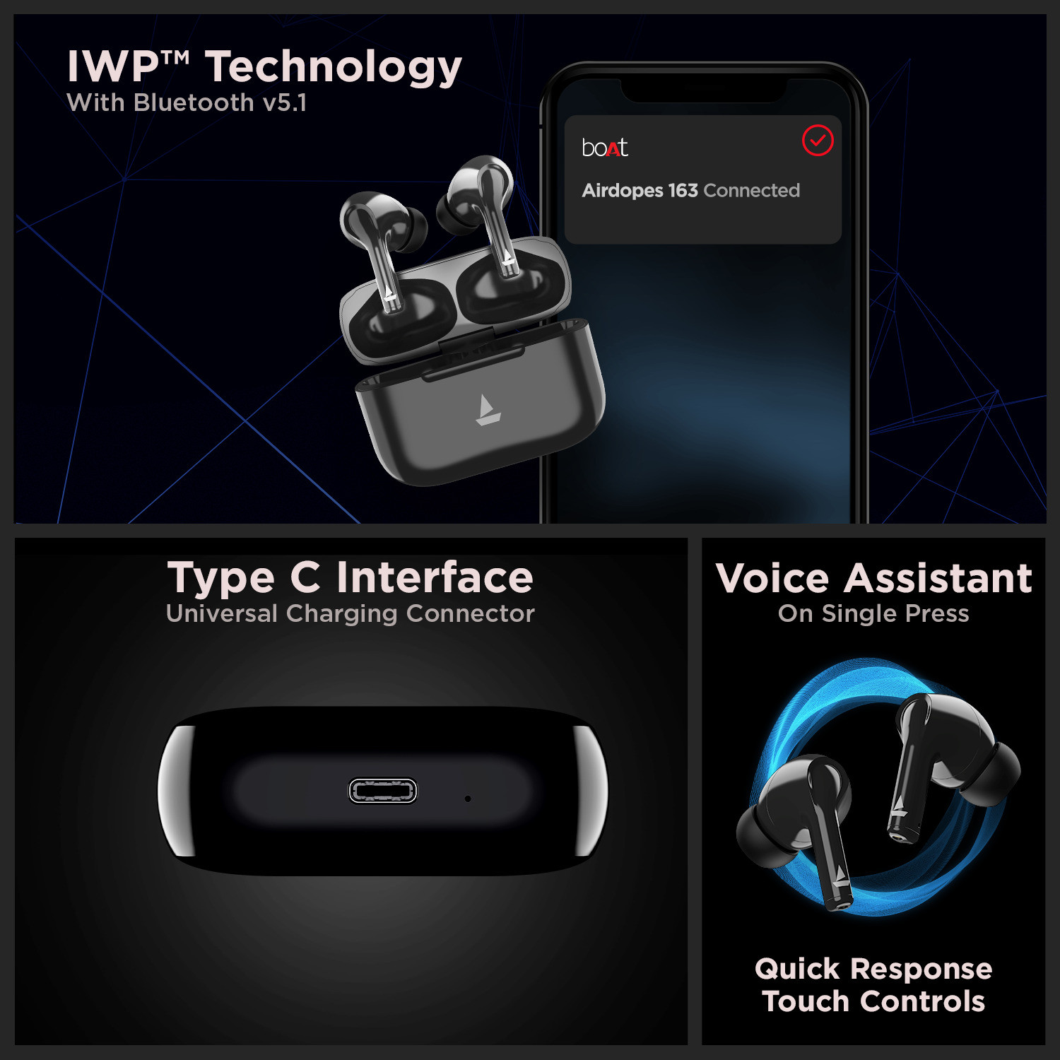 Image of boAt Airdopes 163 Bluetooth