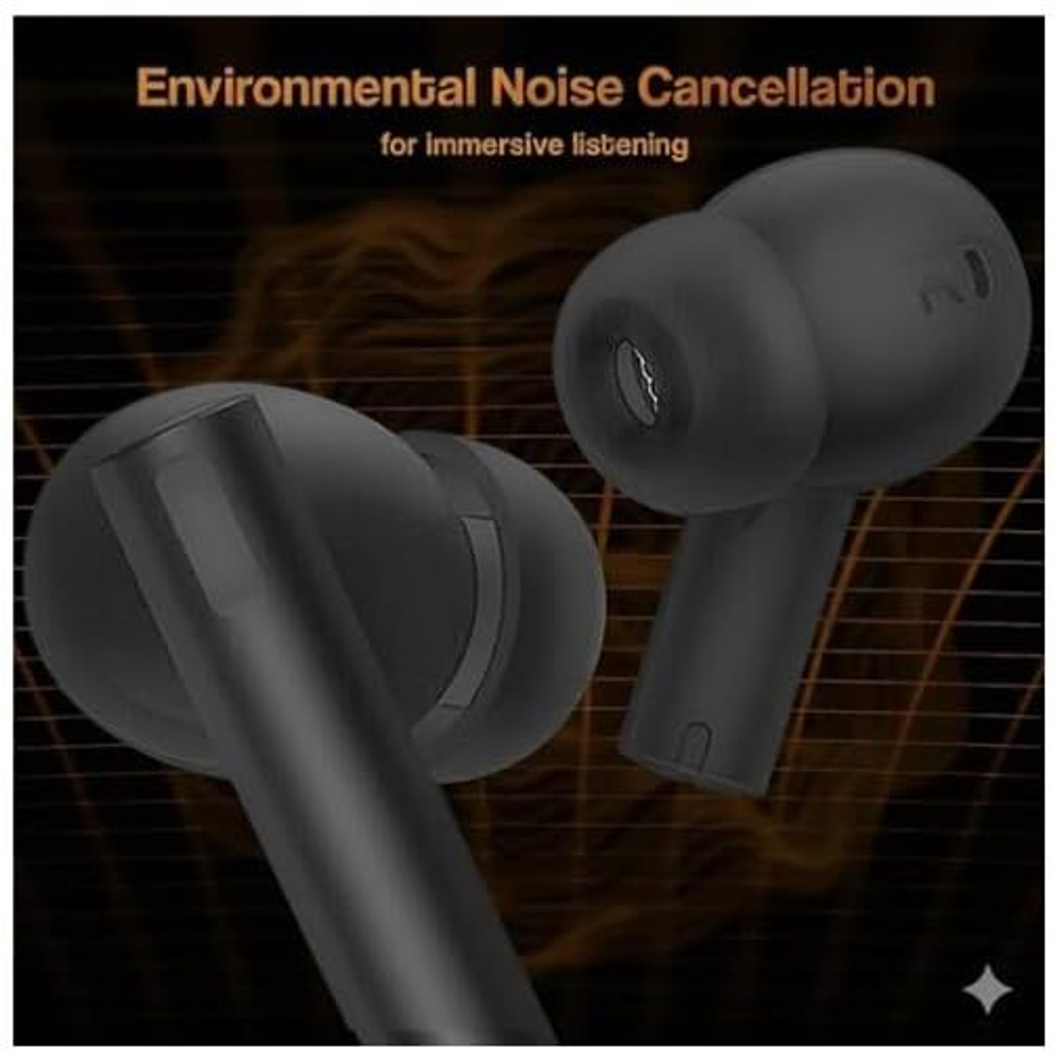 Image of GHEREL Original Deep Bass Comfort Wireless Earbuds, Compatible For Realme Buds air 6 Bluetooth Headset (Earphone Noise Cancellation Playback, (Black), True Wireless)