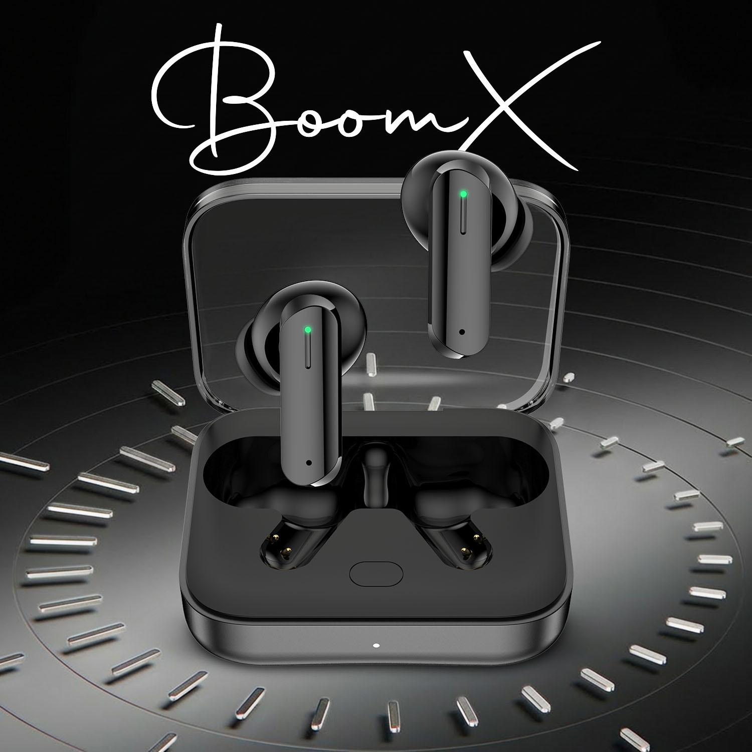 Image of Vaku Luxos BOOMX TWS Bluetooth V5.4 Earbuds 60H Playtime Deep Bass Touch Controls Bluetooth Headset (Black, True Wireless)