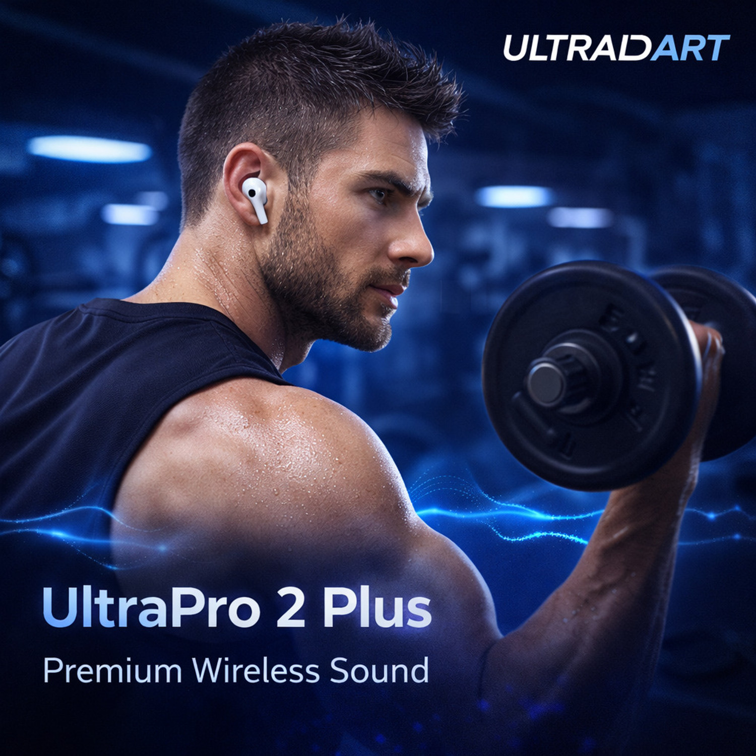 Image of ULTRADART ULTRAPRO 2 Plus TWS Earbuds with Bluetooth 5.3 and Long Battery Life Bluetooth Headset (White, True Wireless)